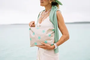 MEDIUM PACK GOLDEN SHIMMER BEIGE WITH SEA GREEN MULTI STARS