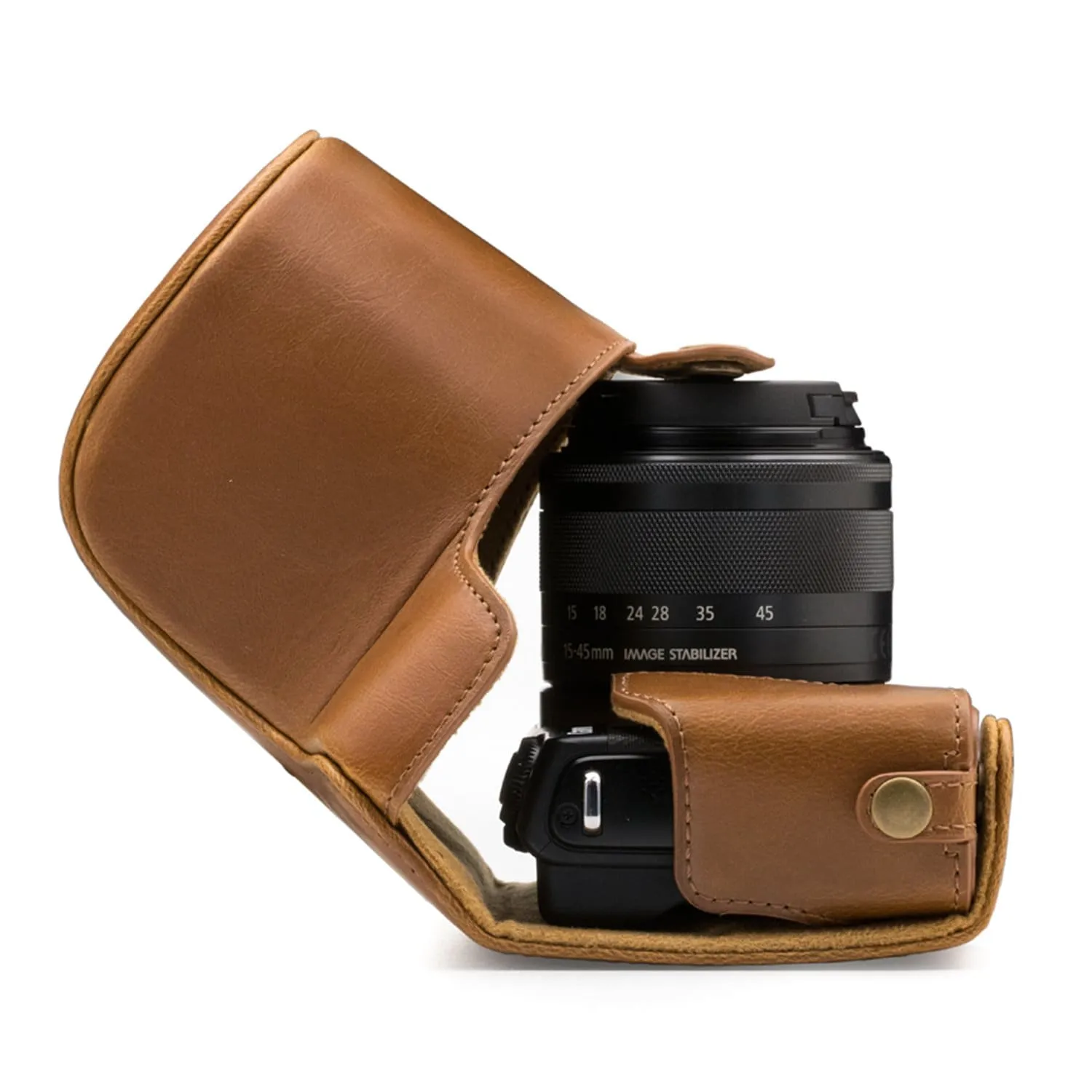 MegaGear Canon EOS M100 (15-45mm) Ever Ready Leather Camera Case and Strap