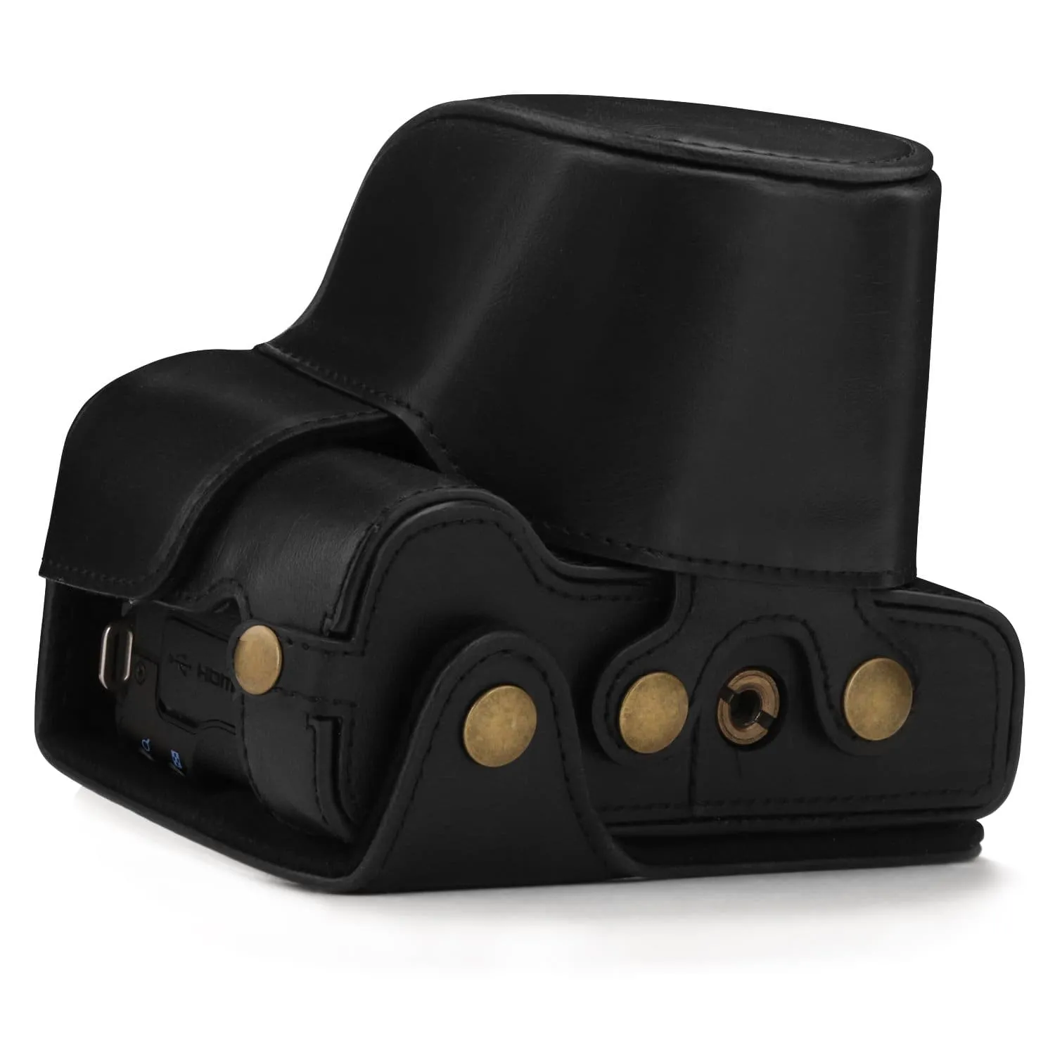 MegaGear Canon EOS M50 II, M50 (15-45mm) Ever Ready Leather Camera Case and Strap