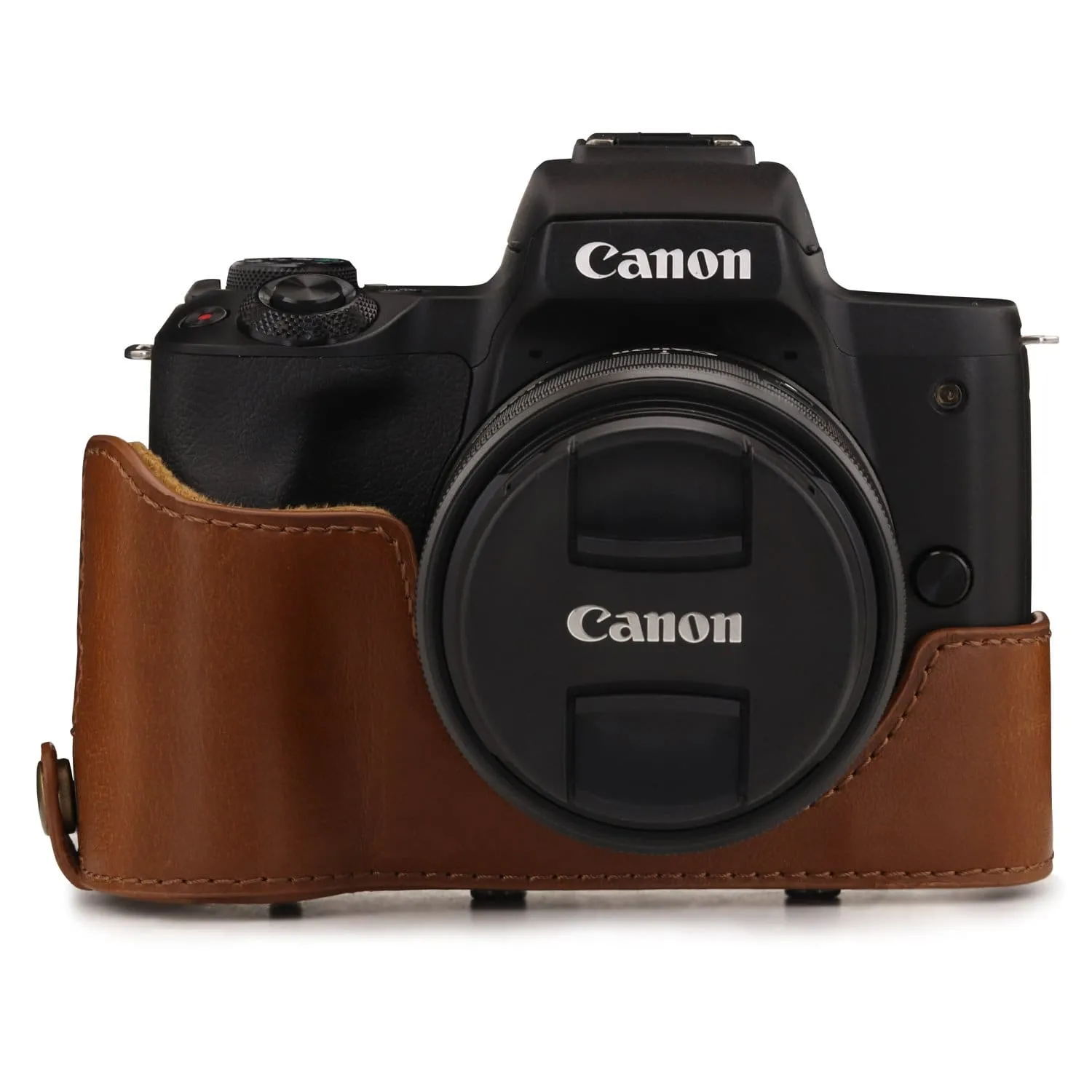 MegaGear Canon EOS M50 II, M50 (15-45mm) Ever Ready Leather Camera Case and Strap