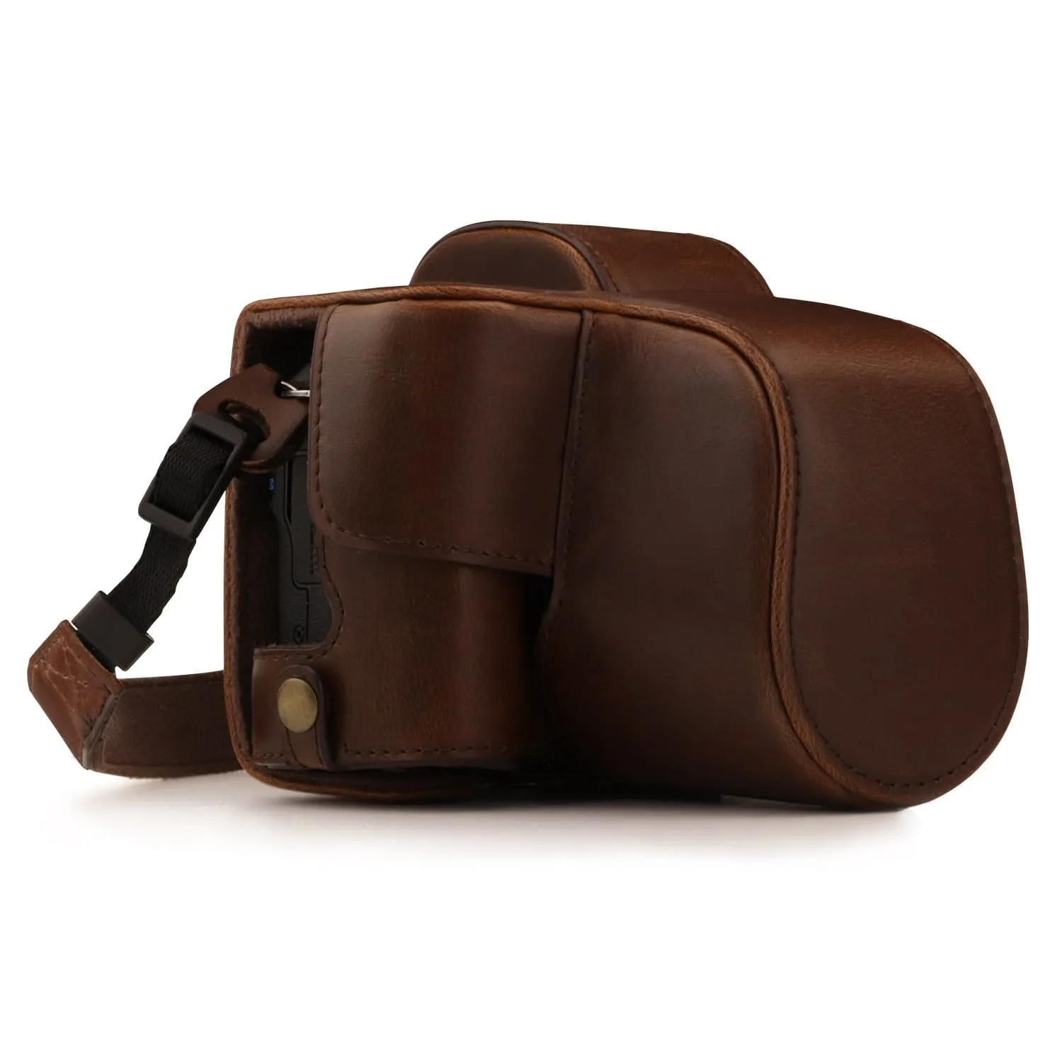 MegaGear Canon EOS M50 II, M50 (15-45mm) Ever Ready Leather Camera Case and Strap
