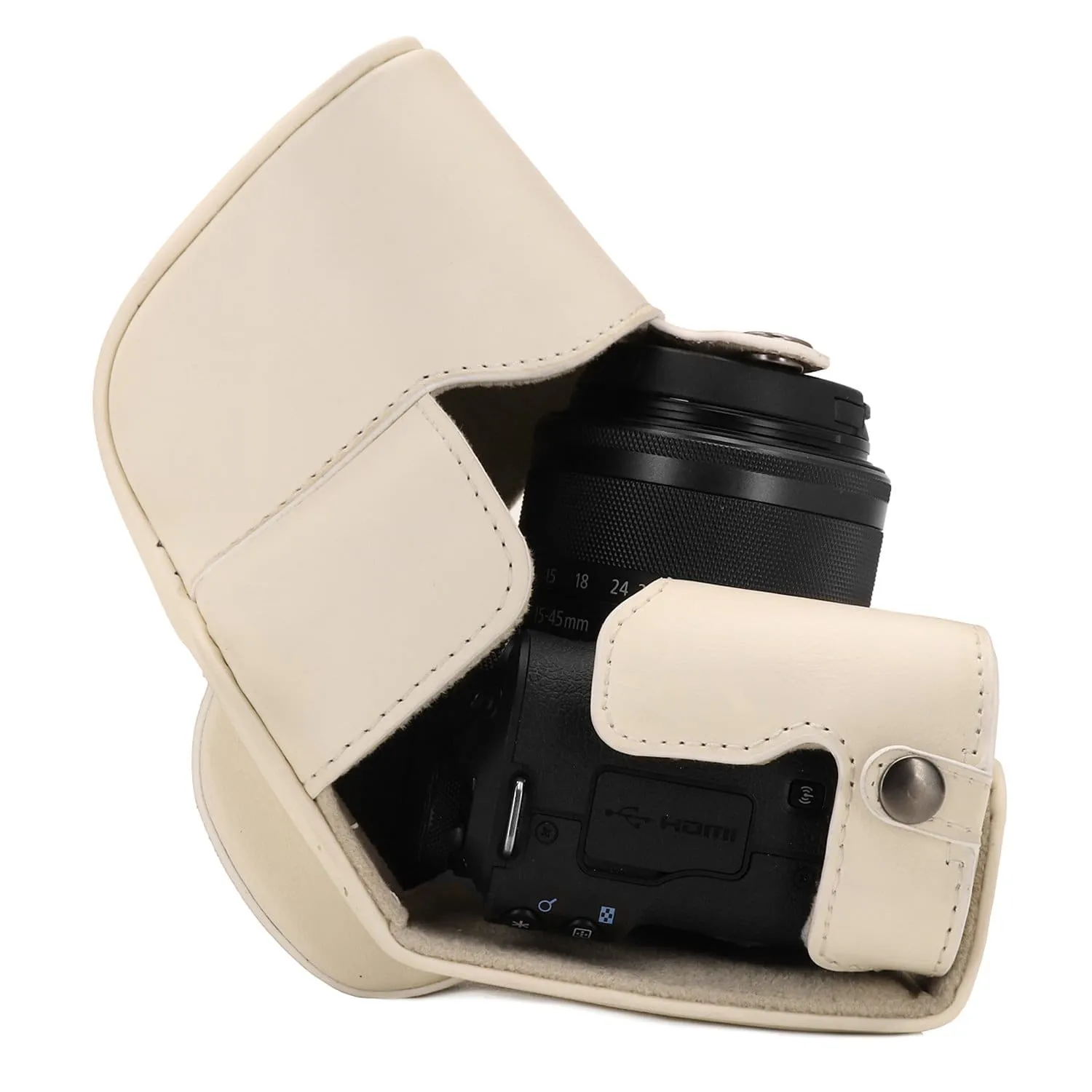MegaGear Canon EOS M50 II, M50 (15-45mm) Ever Ready Leather Camera Case and Strap