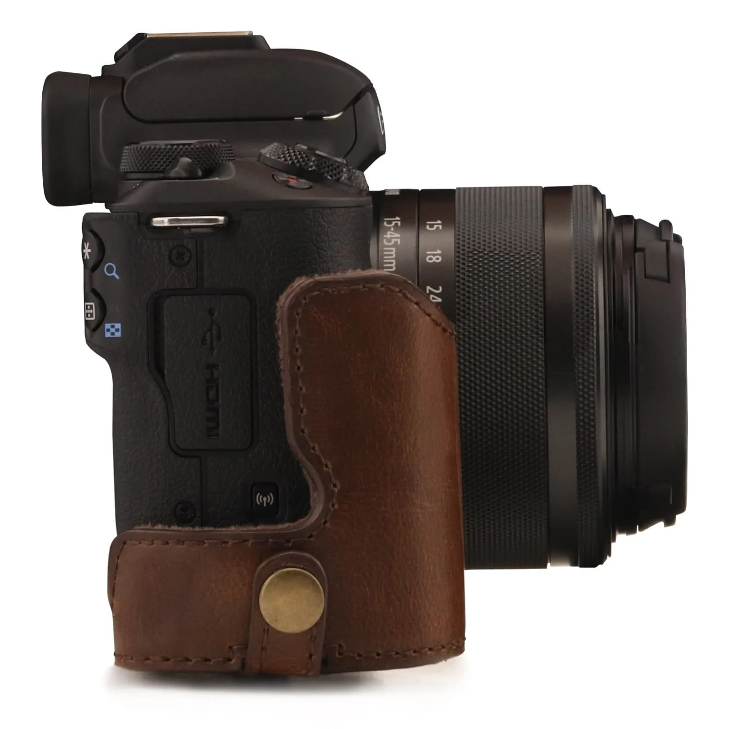 MegaGear Canon EOS M50 II, M50 (15-45mm) Ever Ready Leather Camera Case and Strap
