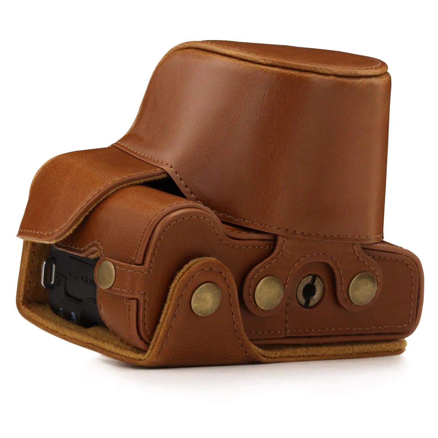 MegaGear Canon EOS M50 II, M50 (15-45mm) Ever Ready Leather Camera Case and Strap