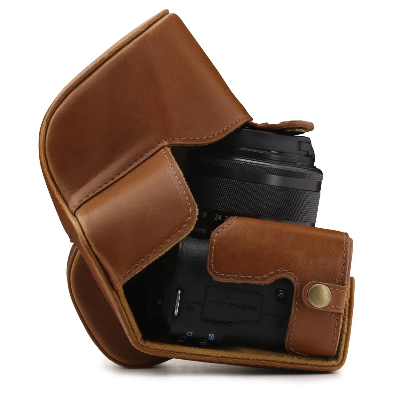 MegaGear Canon EOS M50 II, M50 (15-45mm) Ever Ready Leather Camera Case and Strap