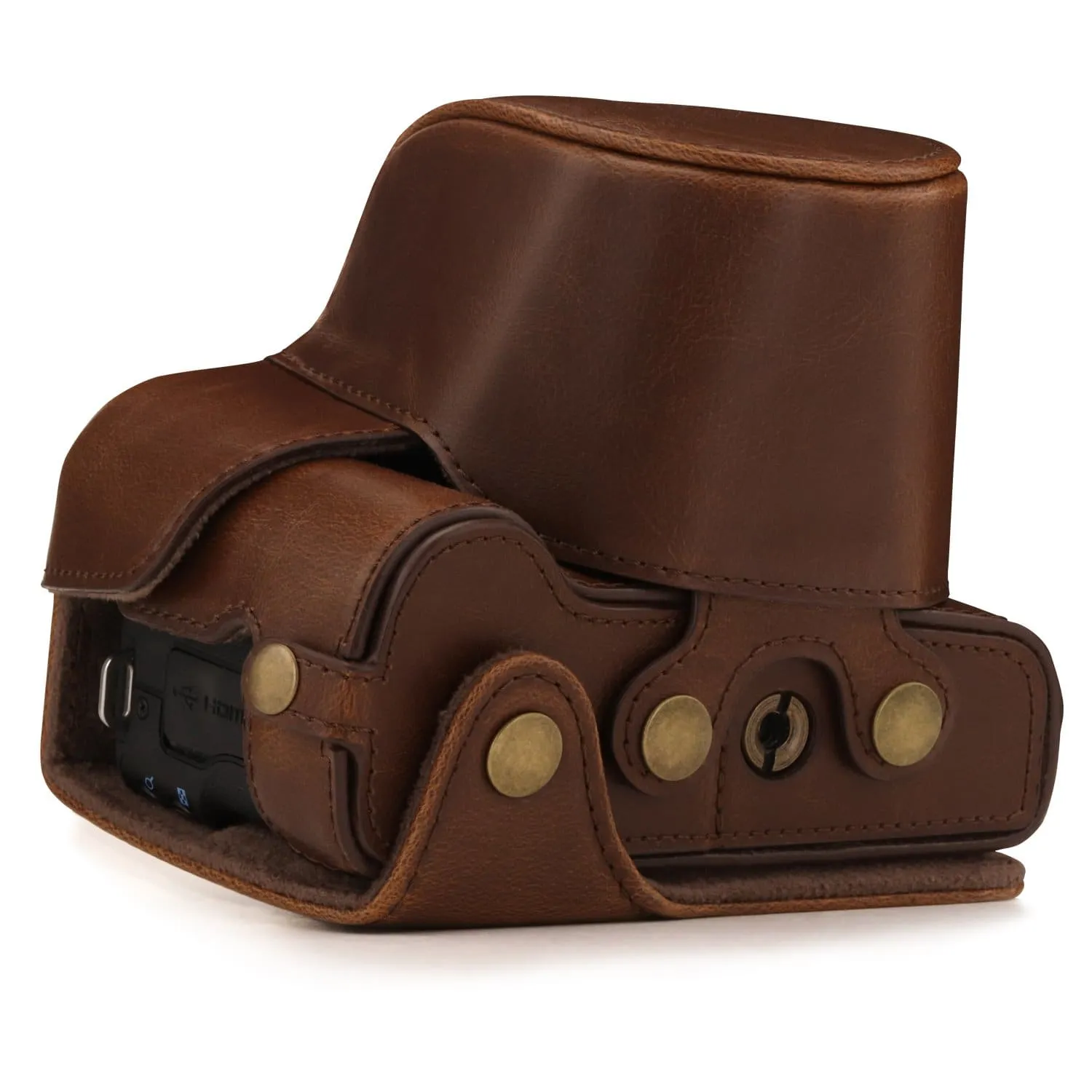 MegaGear Canon EOS M50 II, M50 (15-45mm) Ever Ready Leather Camera Case and Strap