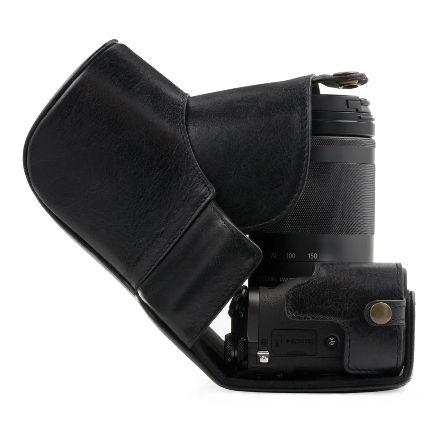 MegaGear Canon EOS M6 (18-150 mm) Ever Ready Top Grain Leather Camera Case and Strap