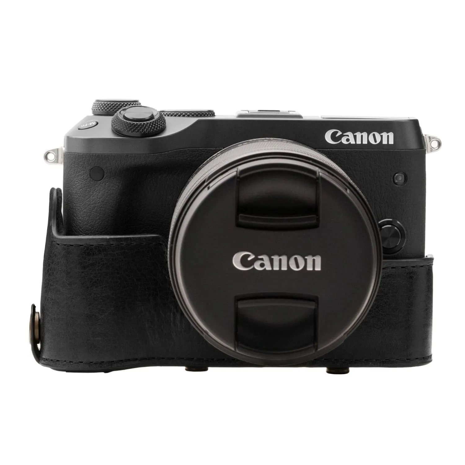 MegaGear Canon EOS M6 (18-150 mm) Ever Ready Top Grain Leather Camera Case and Strap