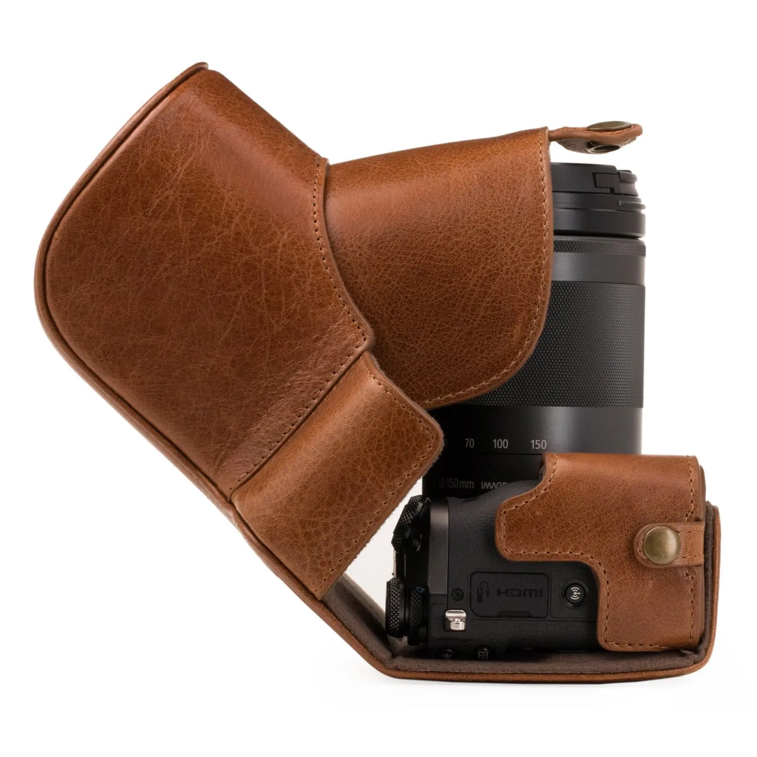 MegaGear Canon EOS M6 (18-150 mm) Ever Ready Top Grain Leather Camera Case and Strap