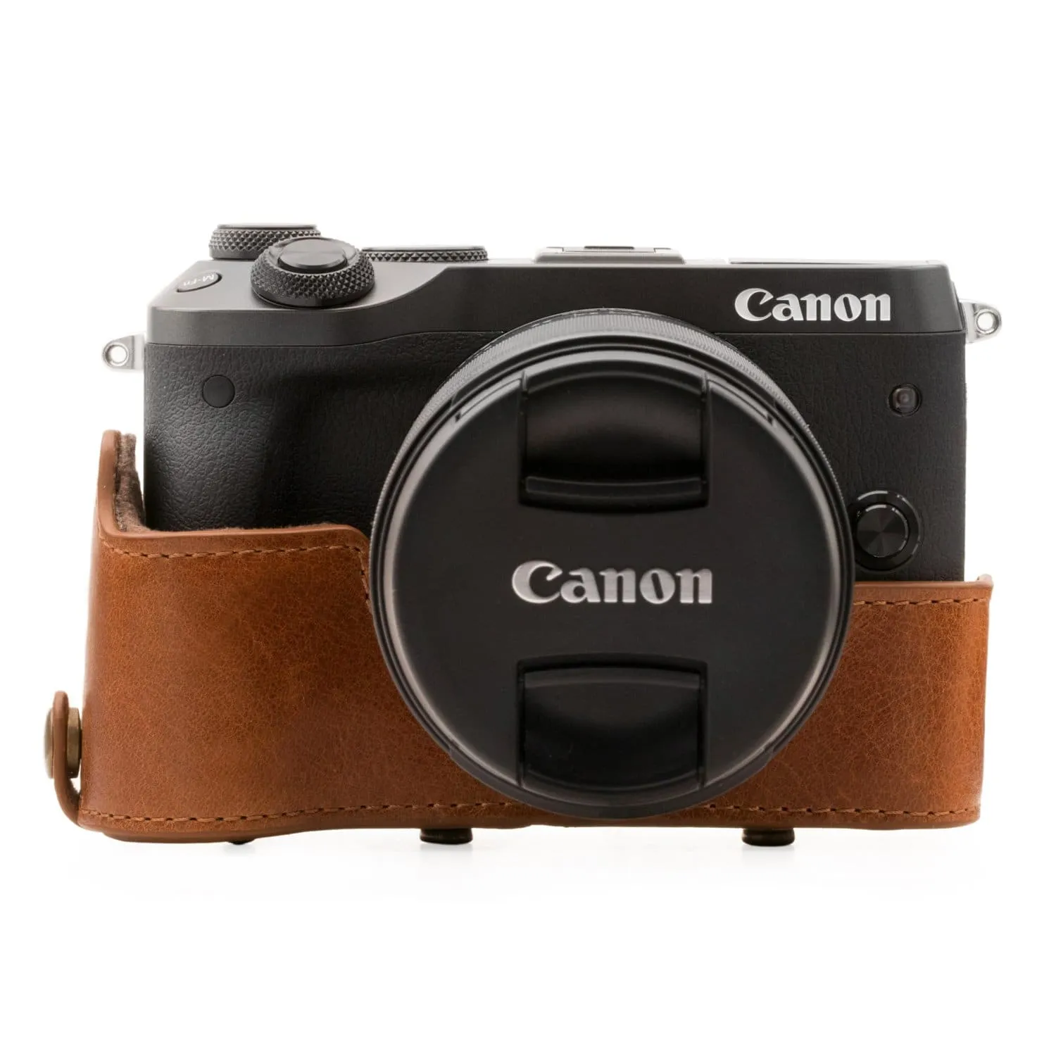 MegaGear Canon EOS M6 (18-150 mm) Ever Ready Top Grain Leather Camera Case and Strap