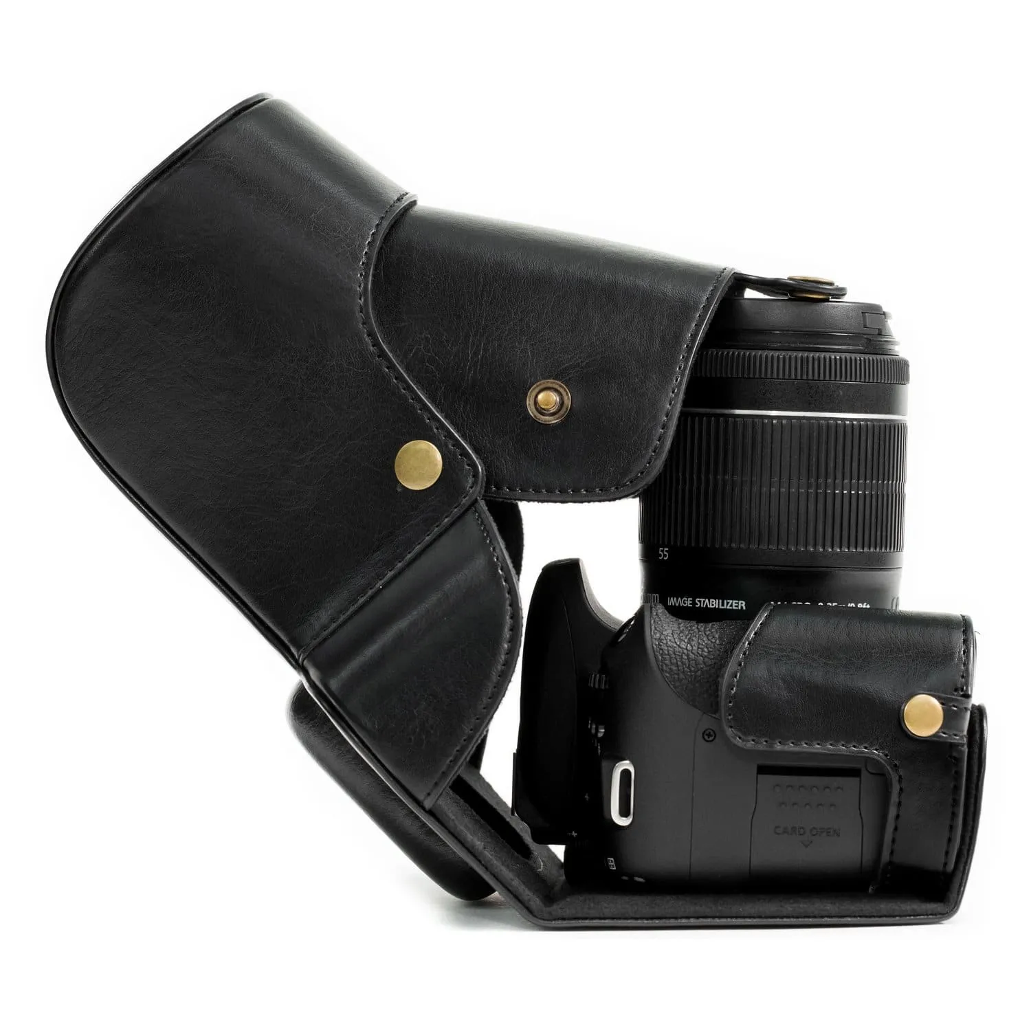 MegaGear Canon EOS Rebel T6s, 8000D, EOS 760D (18-55 mm) Ever Ready Leather Camera Case and Strap