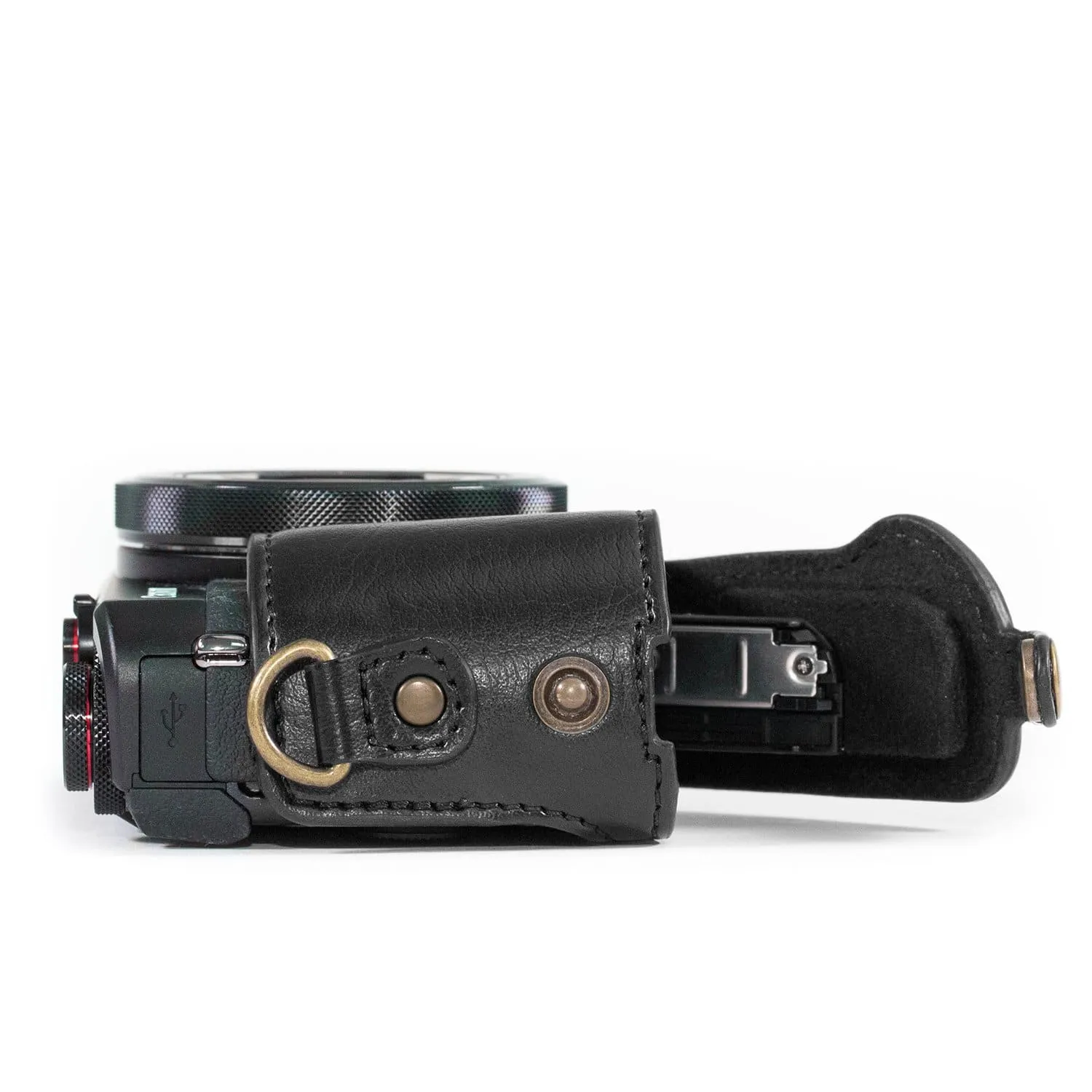 MegaGear Canon PowerShot G7 X Mark II Ever Ready Leather Camera Case and Strap, with Battery Access