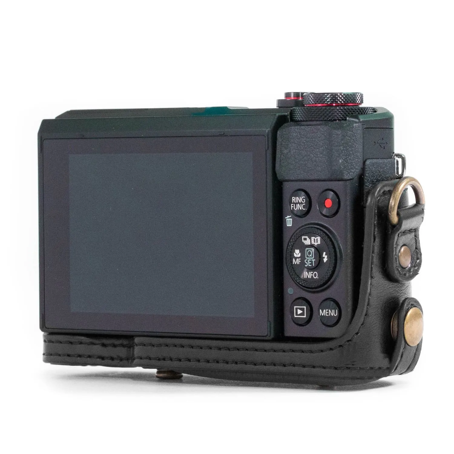 MegaGear Canon PowerShot G7 X Mark II Ever Ready Leather Camera Case and Strap, with Battery Access