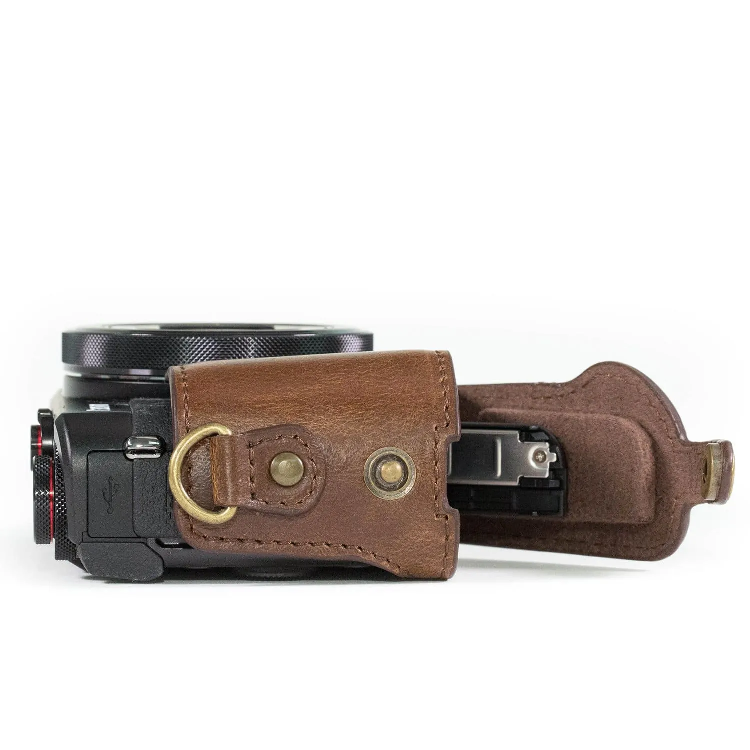 MegaGear Canon PowerShot G7 X Mark II Ever Ready Leather Camera Case and Strap, with Battery Access