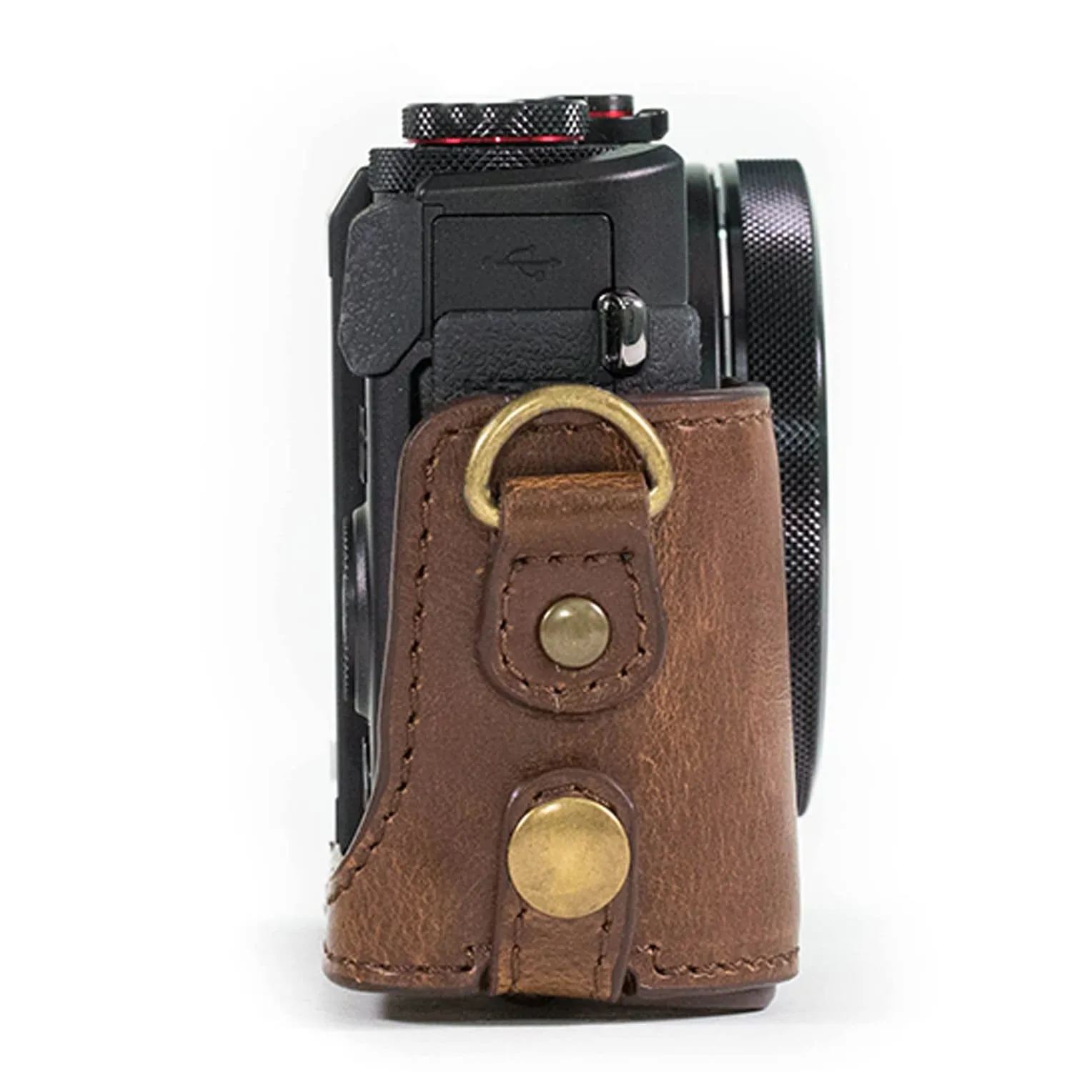 MegaGear Canon PowerShot G7 X Mark II Ever Ready Leather Camera Case and Strap, with Battery Access