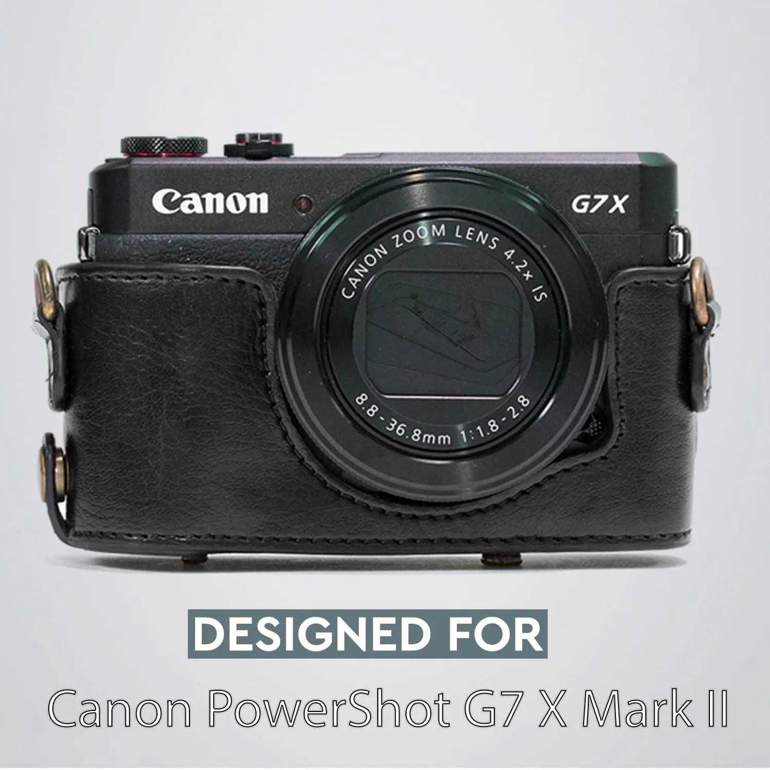 MegaGear Canon PowerShot G7 X Mark II Ever Ready Leather Camera Case and Strap, with Battery Access