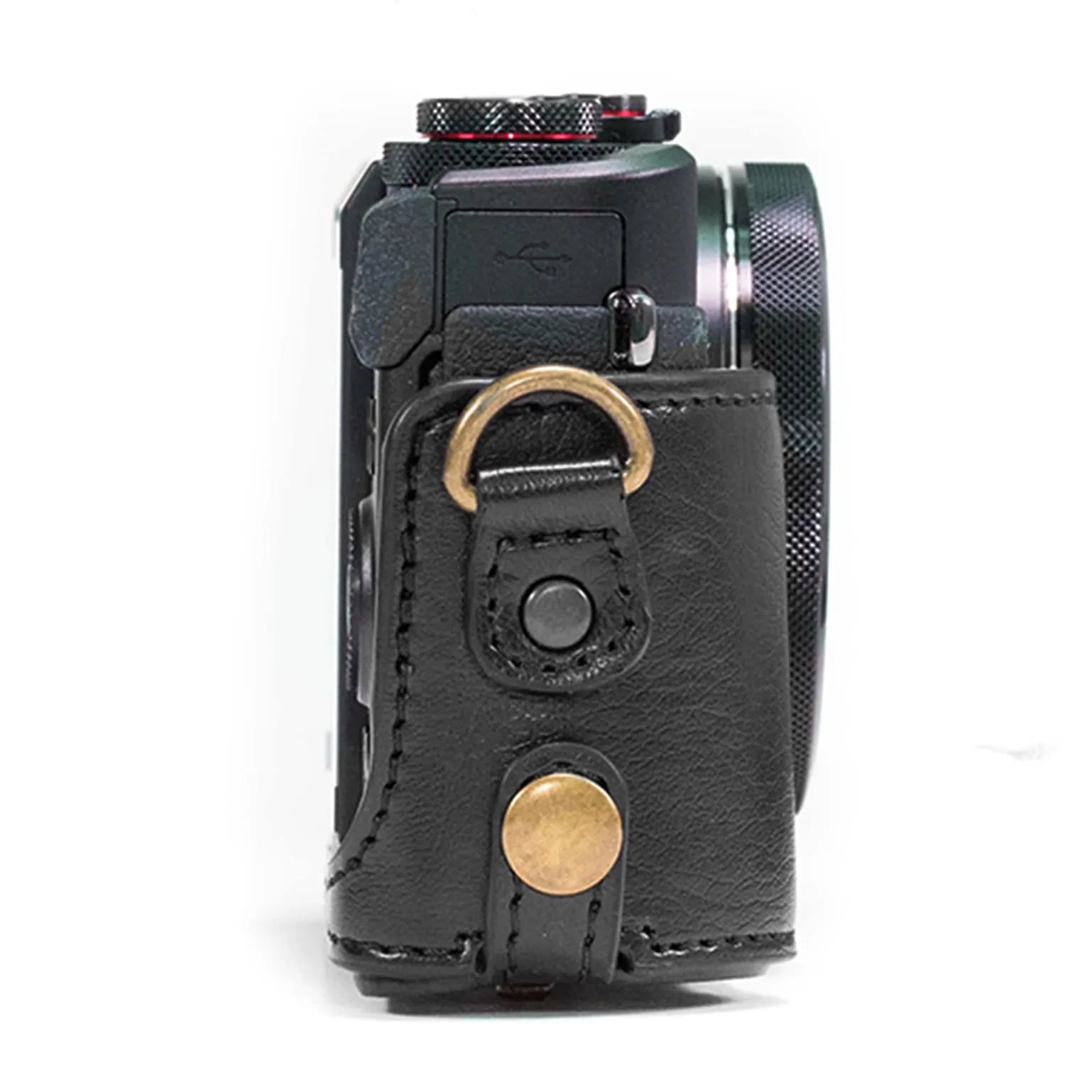 MegaGear Canon PowerShot G7 X Mark II Ever Ready Leather Camera Case and Strap, with Battery Access
