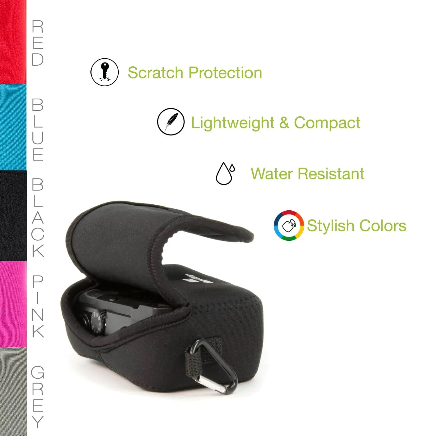 MegaGear Canon PowerShot SX620 HS Ultra Light Neoprene Camera Case, with Carabiner