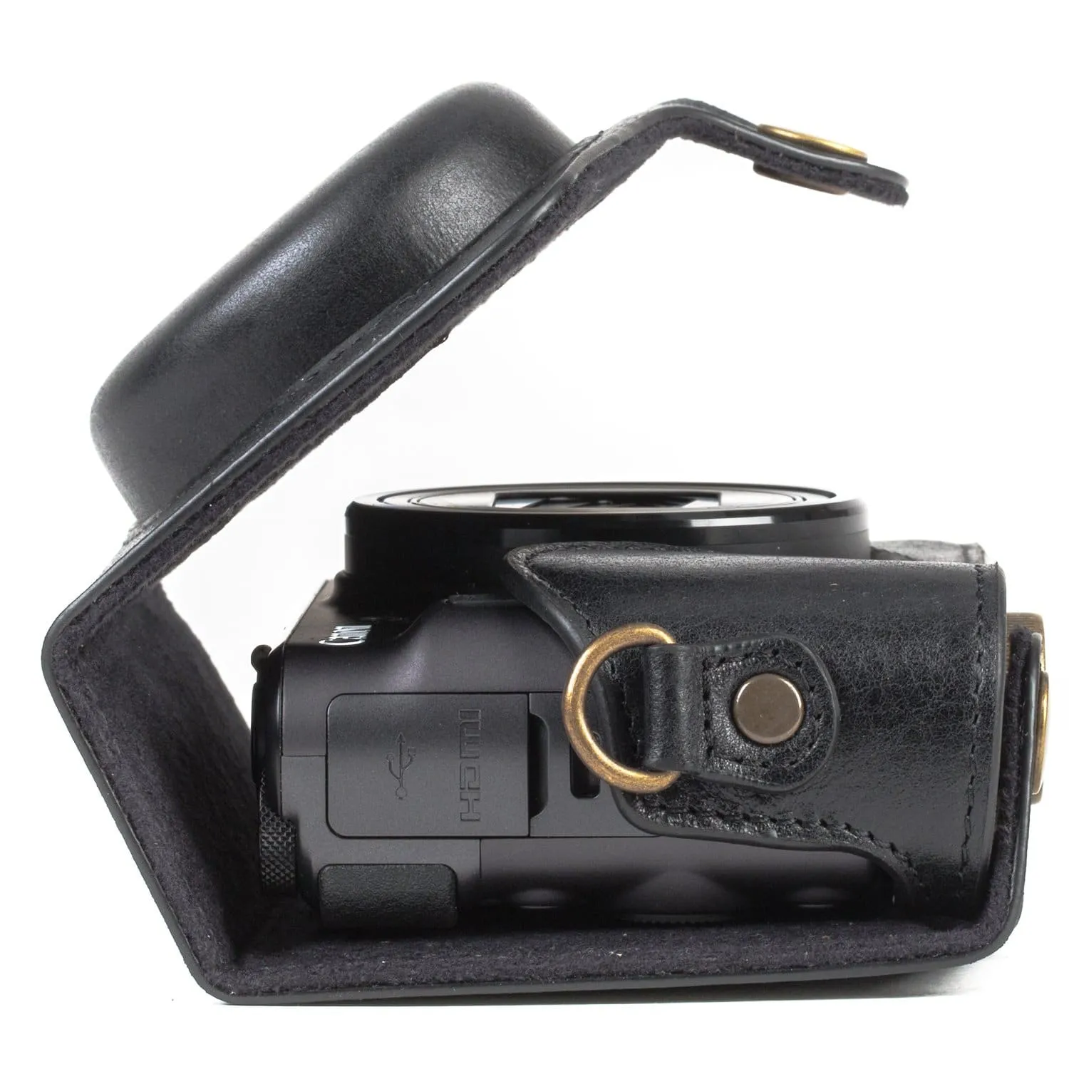 MegaGear Canon PowerShot SX740 HS, SX730 HS Ever Ready Leather Camera Case with Strap