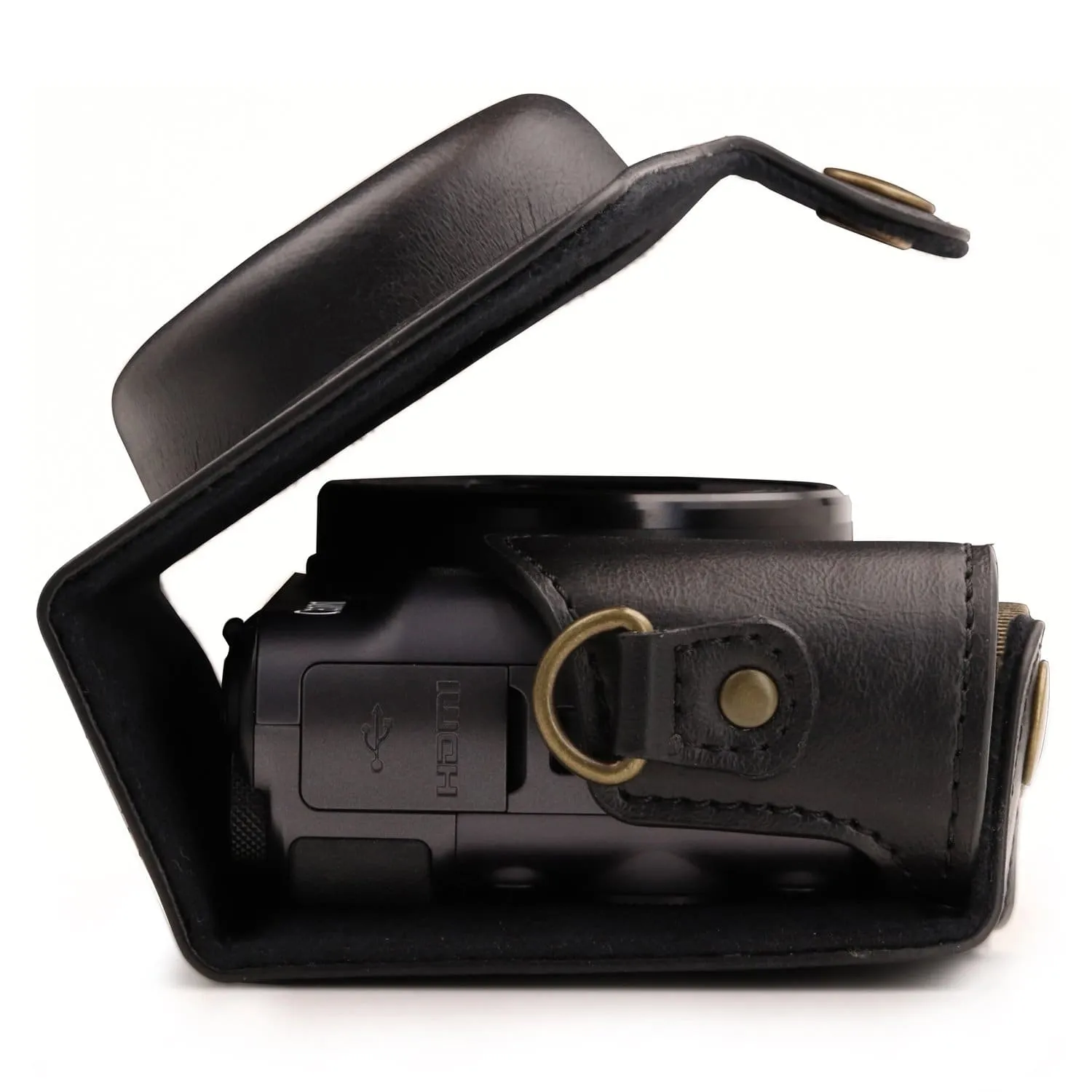 MegaGear Canon PowerShot SX740 HS, SX730 HS Ever Ready Leather Camera Case with Strap