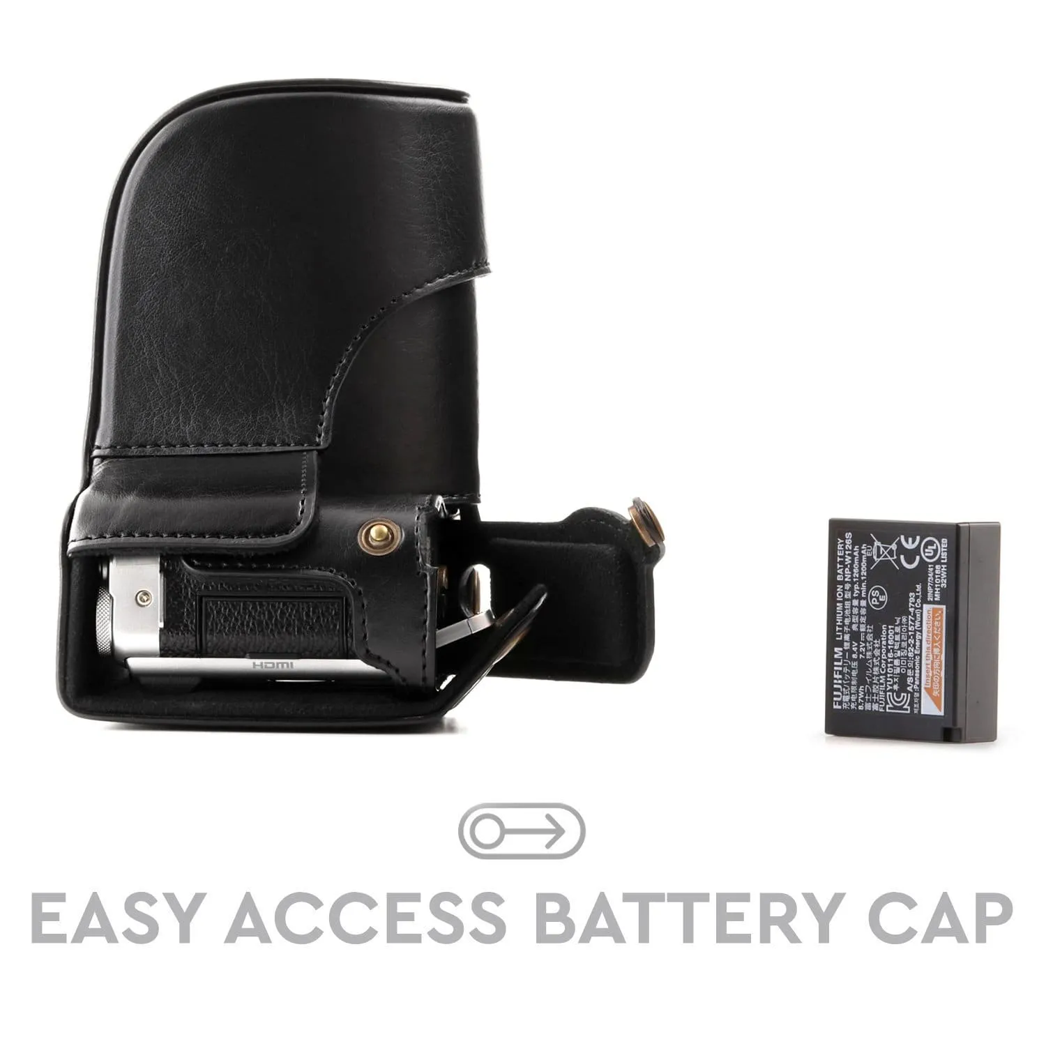 MegaGear Fujifilm X-A10 Ever Ready Leather Camera Case and Strap