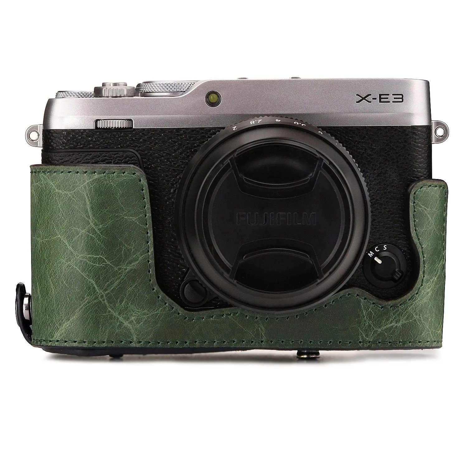 MegaGear Fujifilm X-E3 (23mm & 18-55mm) Ever Ready Top Grain Leather Camera Case and Strap