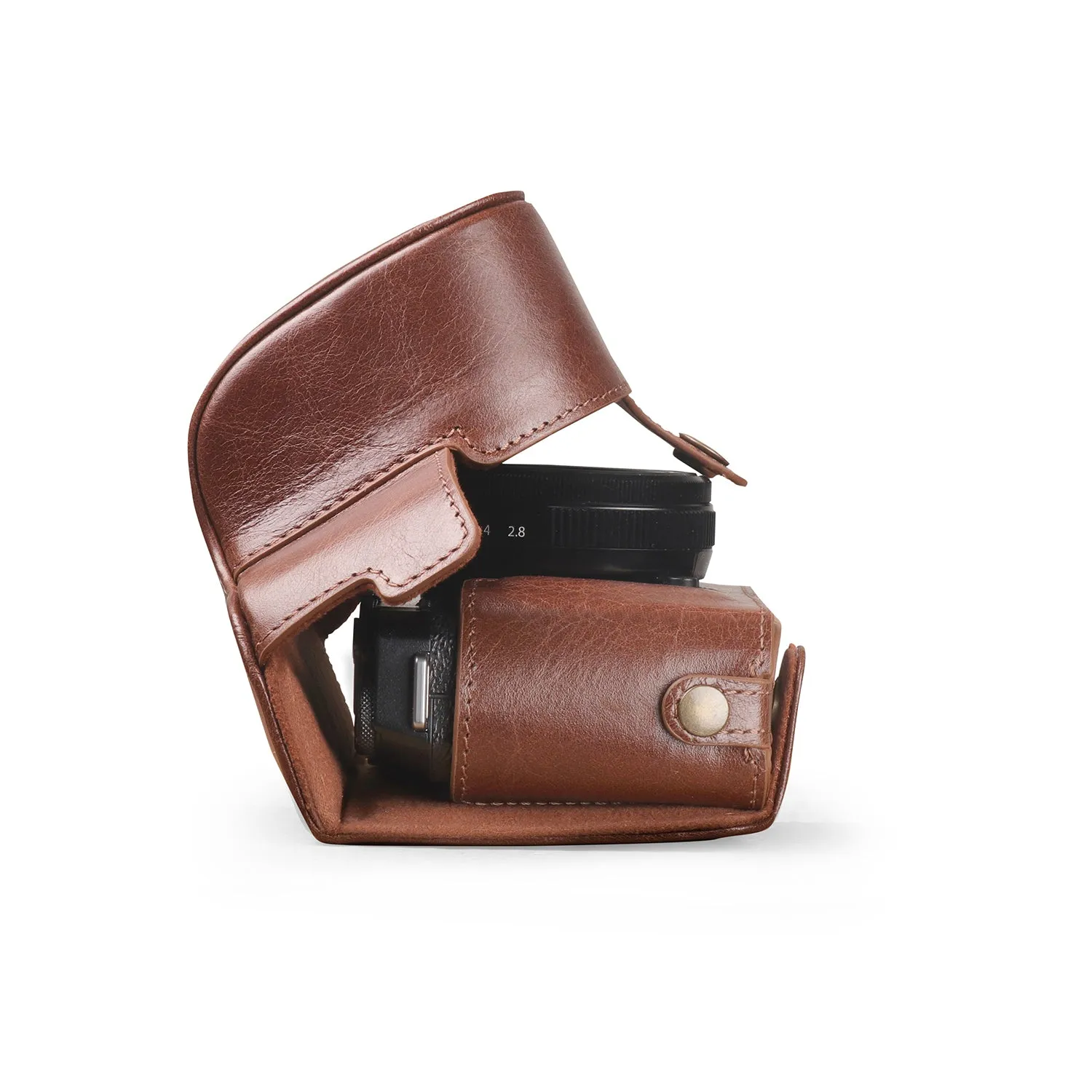 MegaGear Fujifilm X-E4 (XF 27mm f/2.8 R WR Lens) Ever Ready Genuine Leather Camera Case