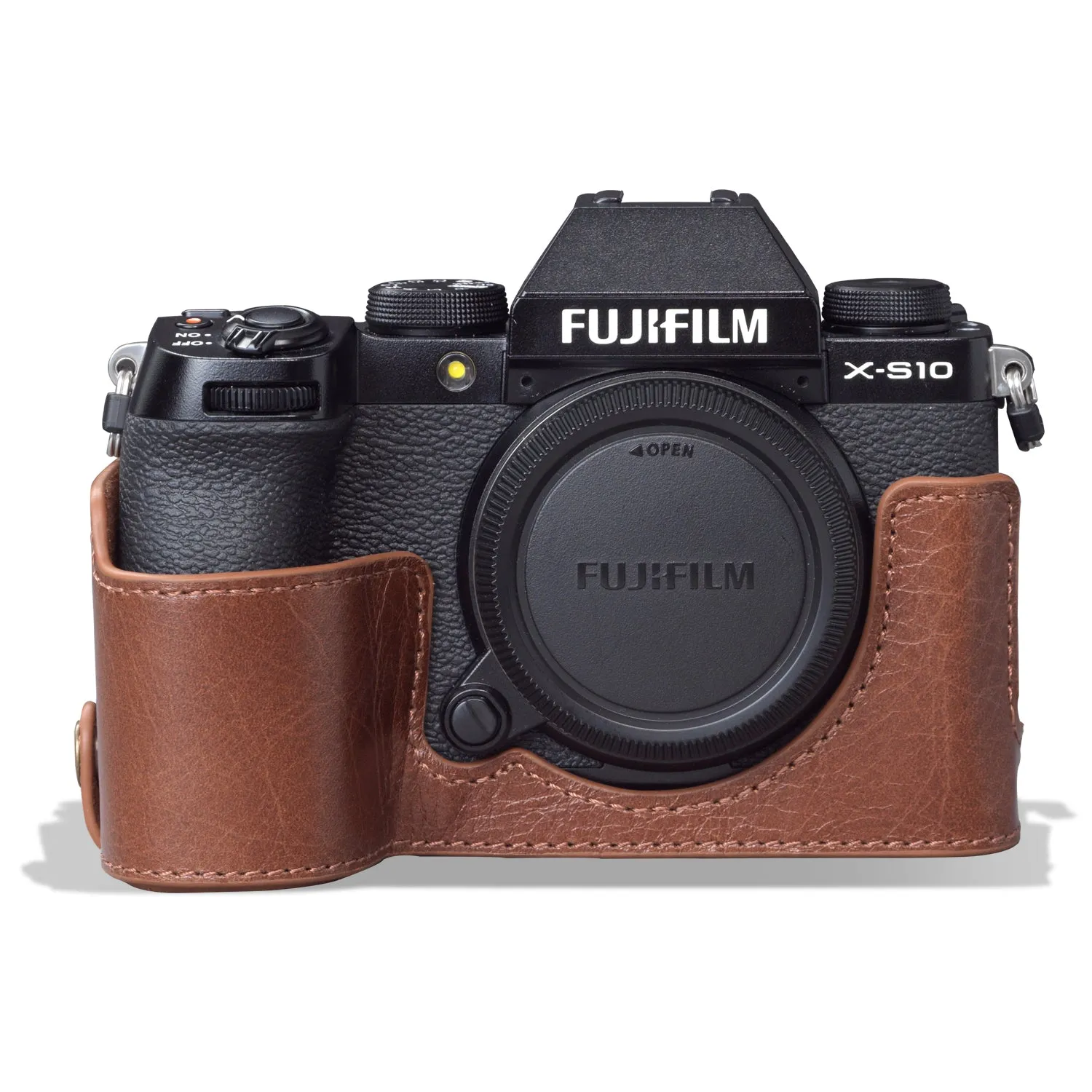 MegaGear Fujifilm X-S10 Ever Ready Genuine Leather Camera Half Case