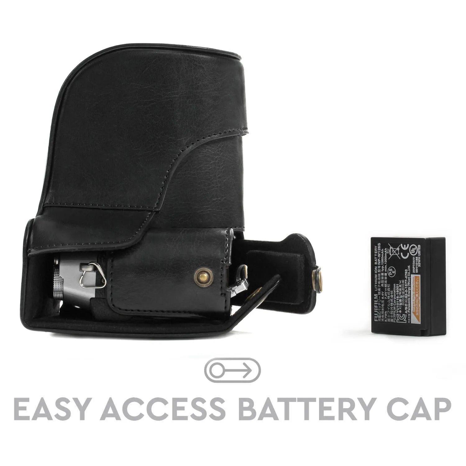 MegaGear Fujifilm X-T30, X-T20, X-T10 (16-50mm/18-55mm Lenses) Ever Ready Leather Camera Case and Strap