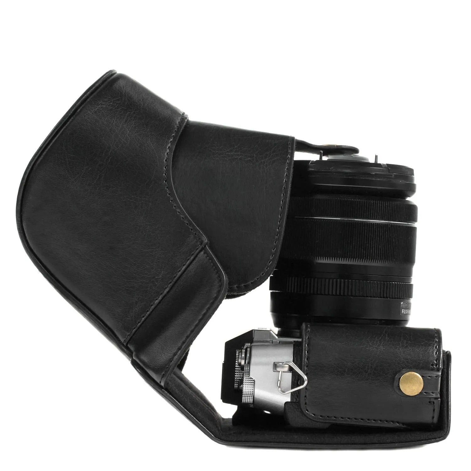 MegaGear Fujifilm X-T30, X-T20, X-T10 (16-50mm/18-55mm Lenses) Ever Ready Leather Camera Case and Strap