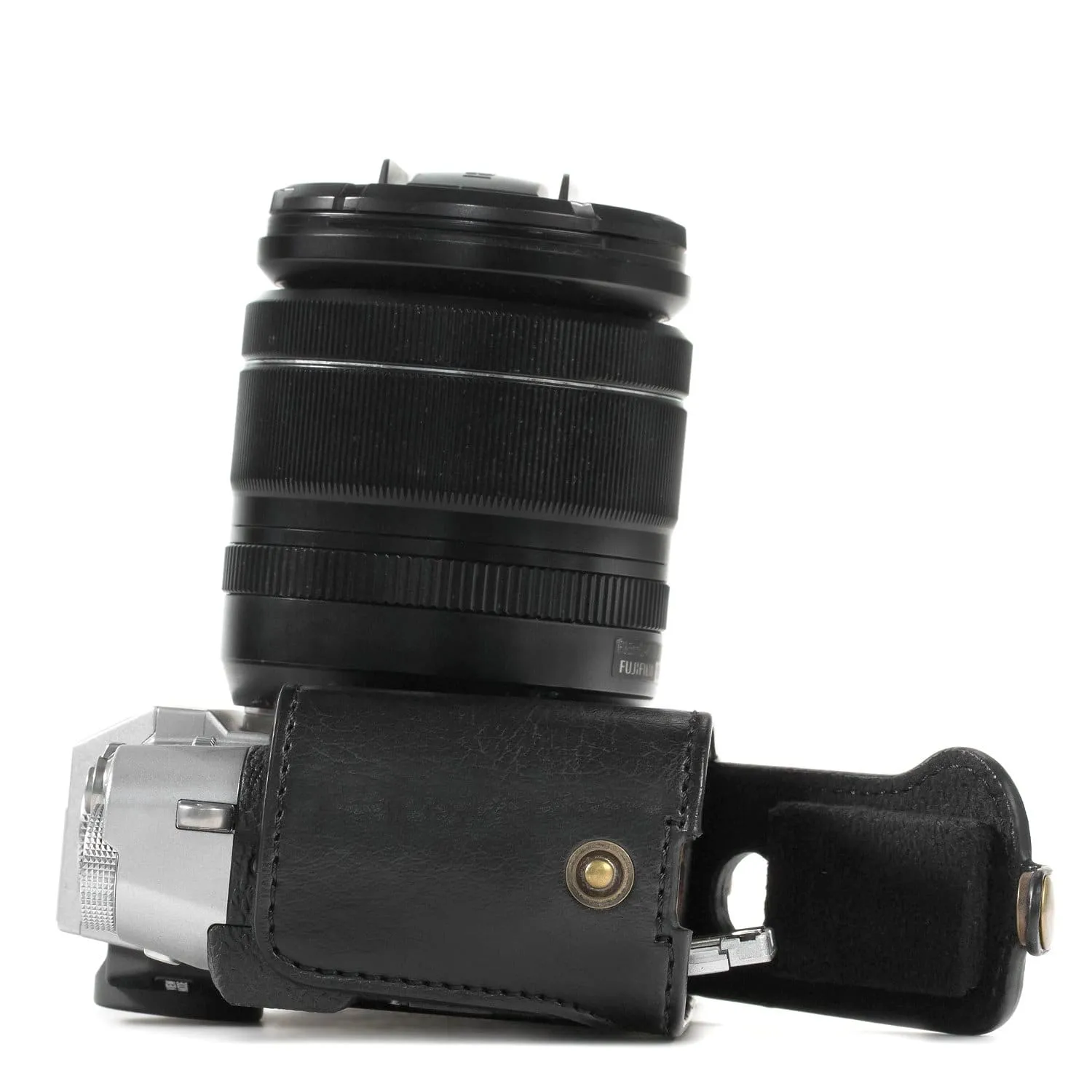 MegaGear Fujifilm X-T30, X-T20, X-T10 (16-50mm/18-55mm Lenses) Ever Ready Leather Camera Case and Strap