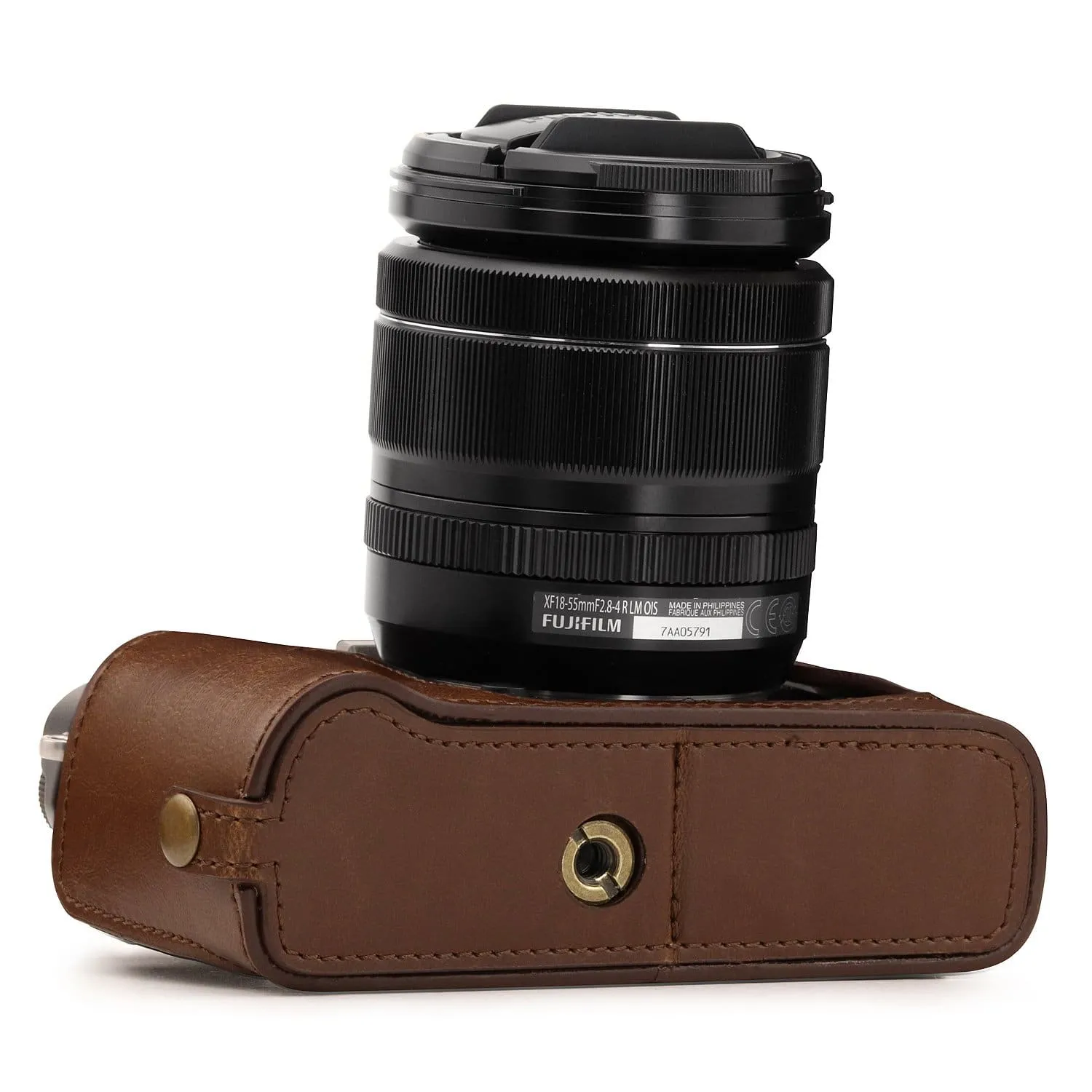 MegaGear Fujifilm X-T30, X-T20, X-T10 Ever Ready Leather Camera Half Case and Strap