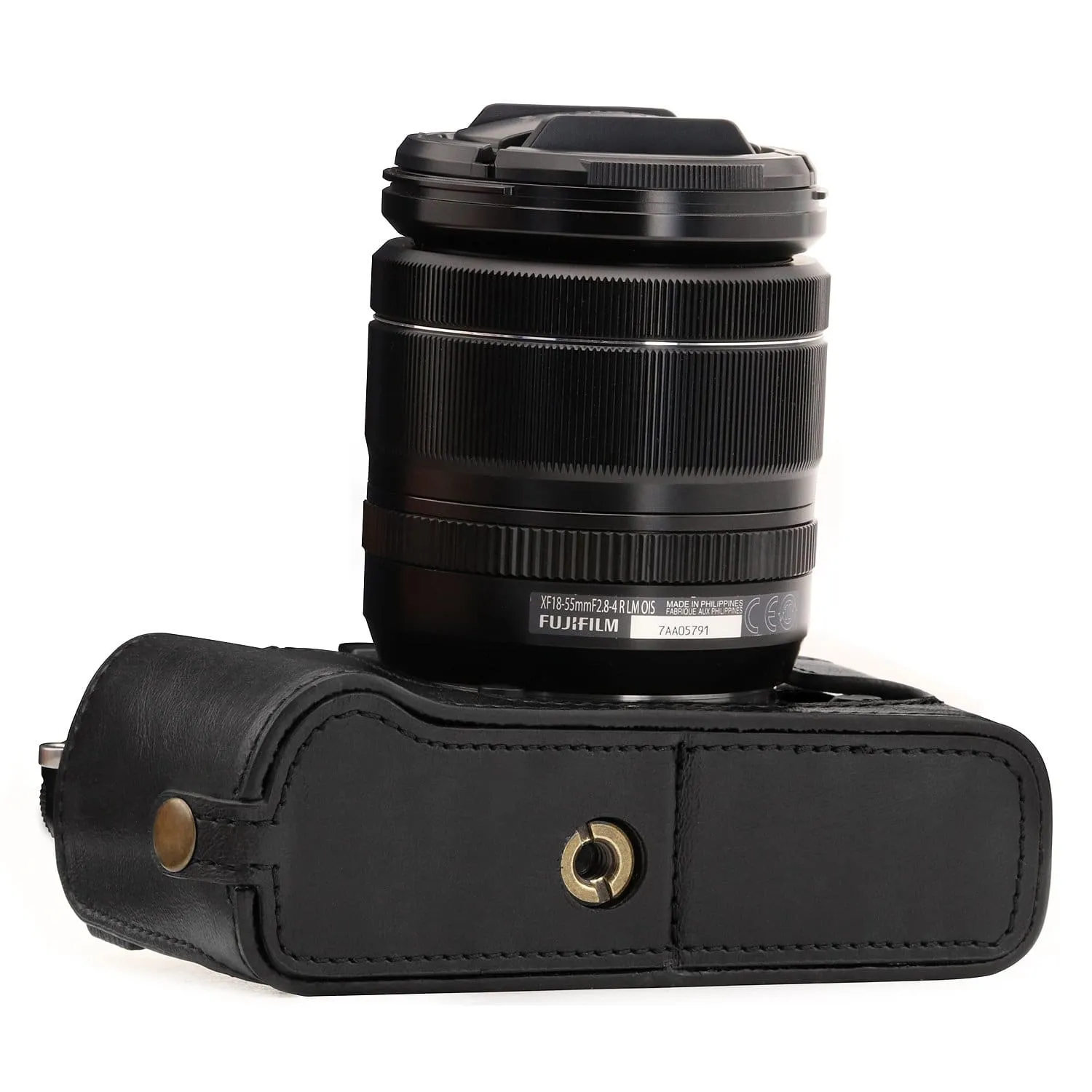 MegaGear Fujifilm X-T30, X-T20, X-T10 Ever Ready Leather Camera Half Case and Strap