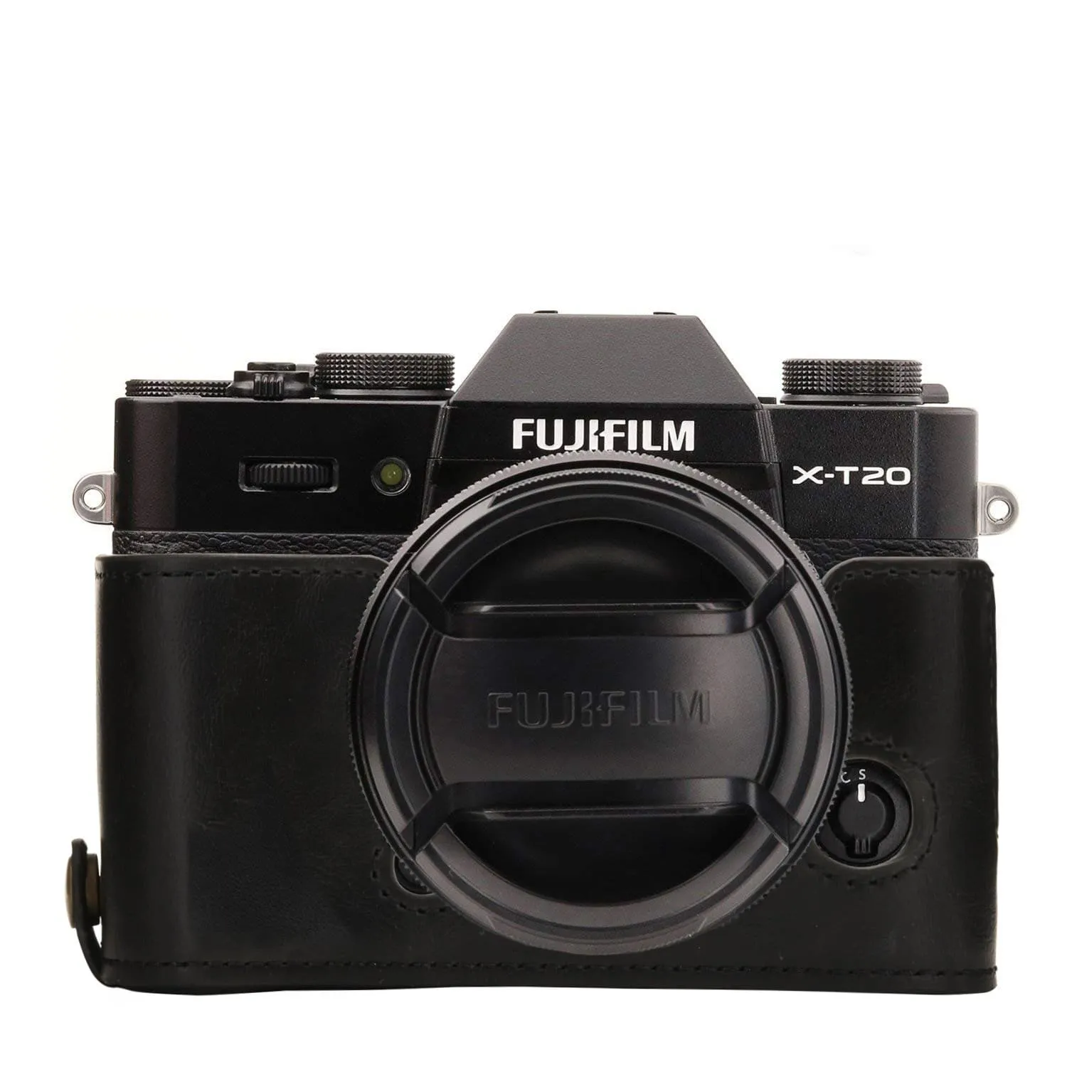 MegaGear Fujifilm X-T30, X-T20, X-T10 Ever Ready Leather Camera Half Case and Strap
