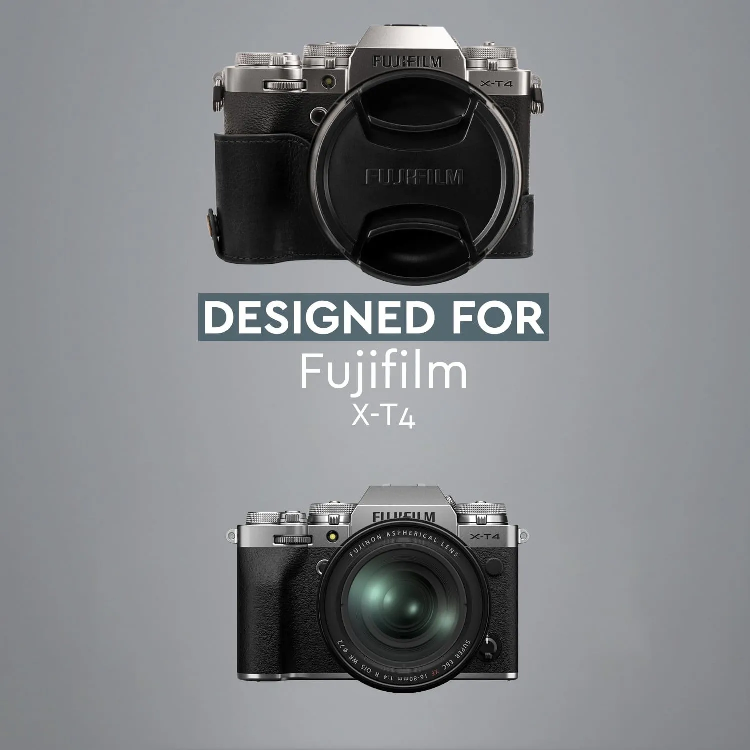 MegaGear Fujifilm X-T4 Ever Ready Top Grain Leather Camera Half Case