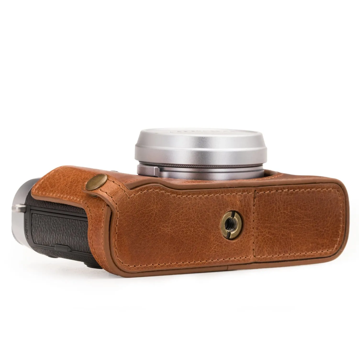 MegaGear Fujifilm X100F Ever Ready Top Grain Leather Camera Half Case and Strap