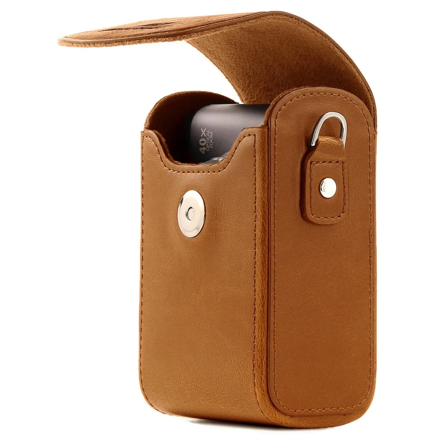 MegaGear Leica C-Lux, Panasonic Lumix DC-ZS200, DC-TZ200 Leather Camera Case with Strap