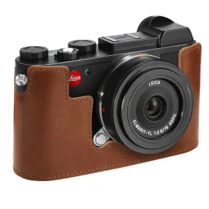 MegaGear Leica CL Ever Ready Top Grain Leather Camera Half Case and Strap