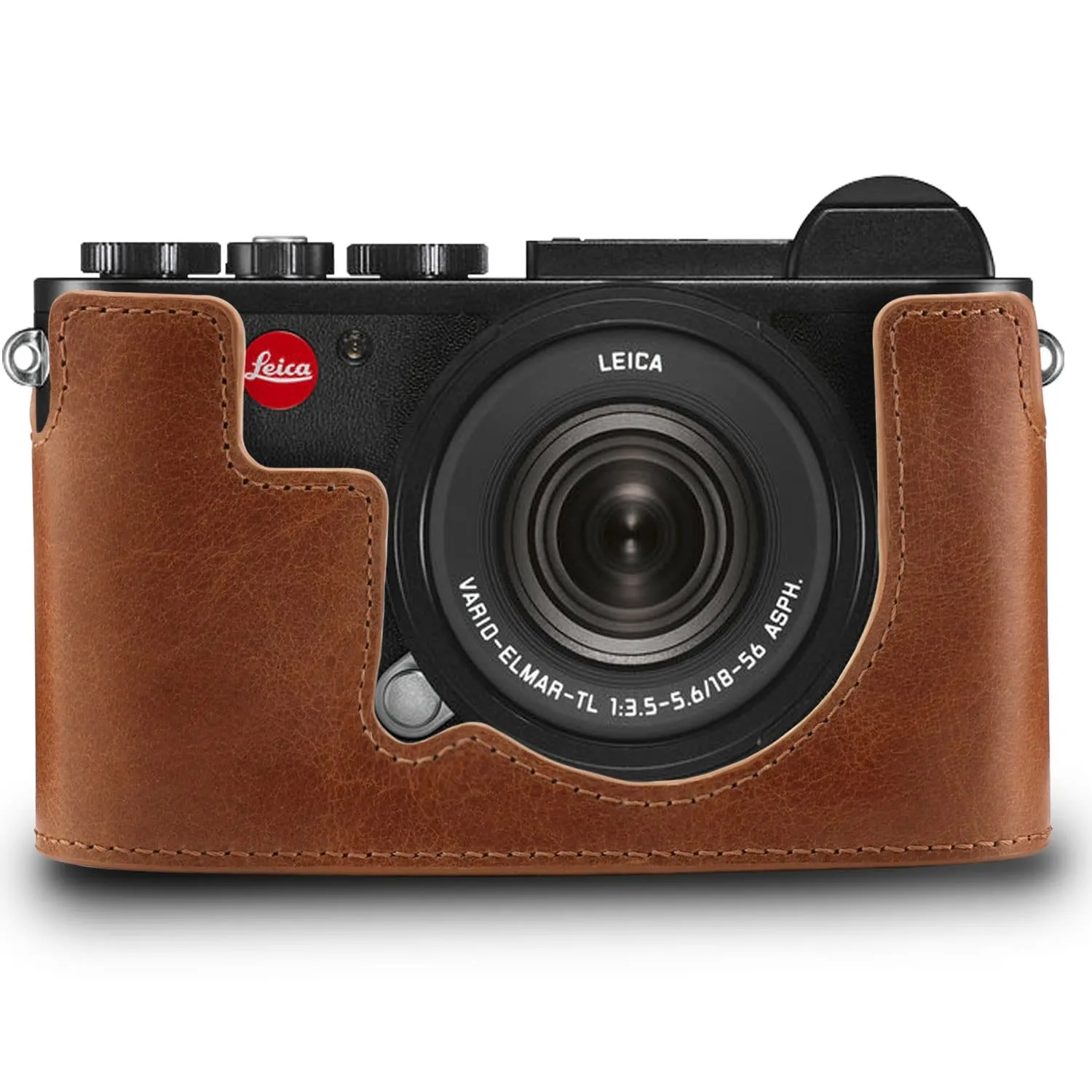 MegaGear Leica CL Ever Ready Top Grain Leather Camera Half Case and Strap