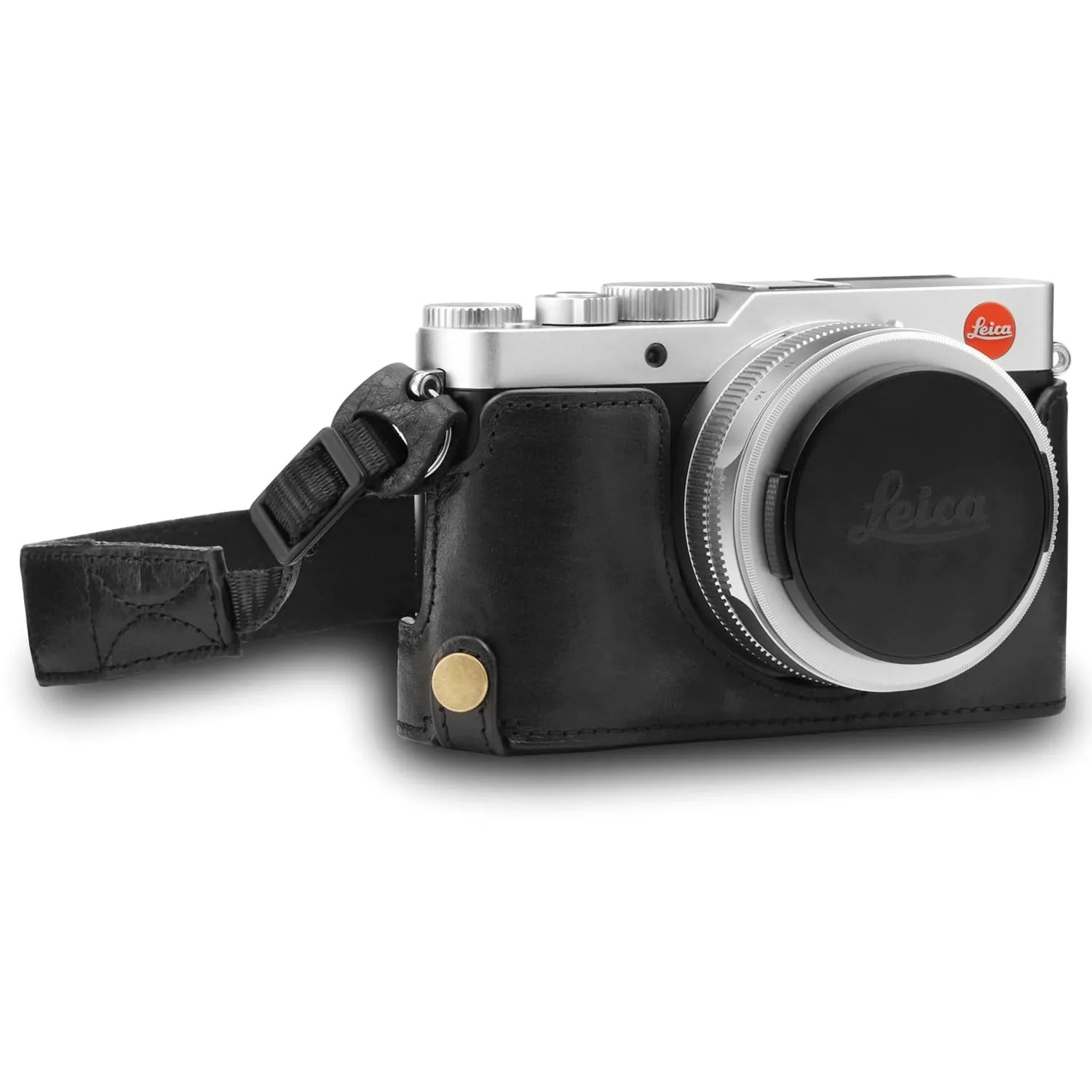 MegaGear Leica D-Lux 7 Ever Ready Top Grain Leather Camera Half Case and Strap