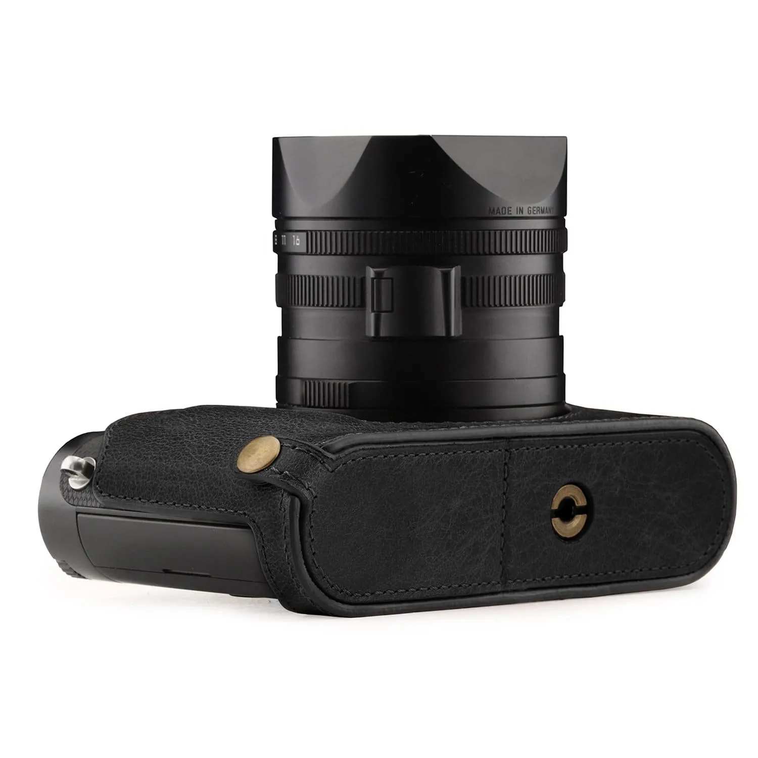 MegaGear Leica Q-P, Q (Typ 116) Top Grain Leather Camera Half Case and Strap