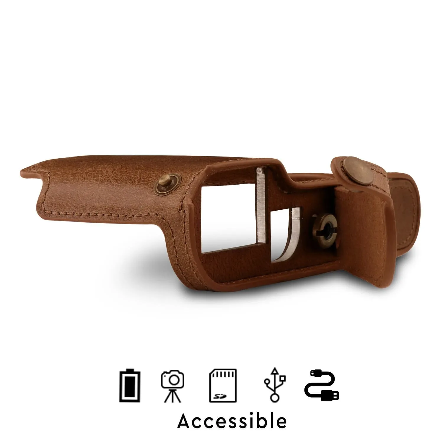 MegaGear Leica TL2, TL Ever Ready Top Grain Leather Camera Half Case