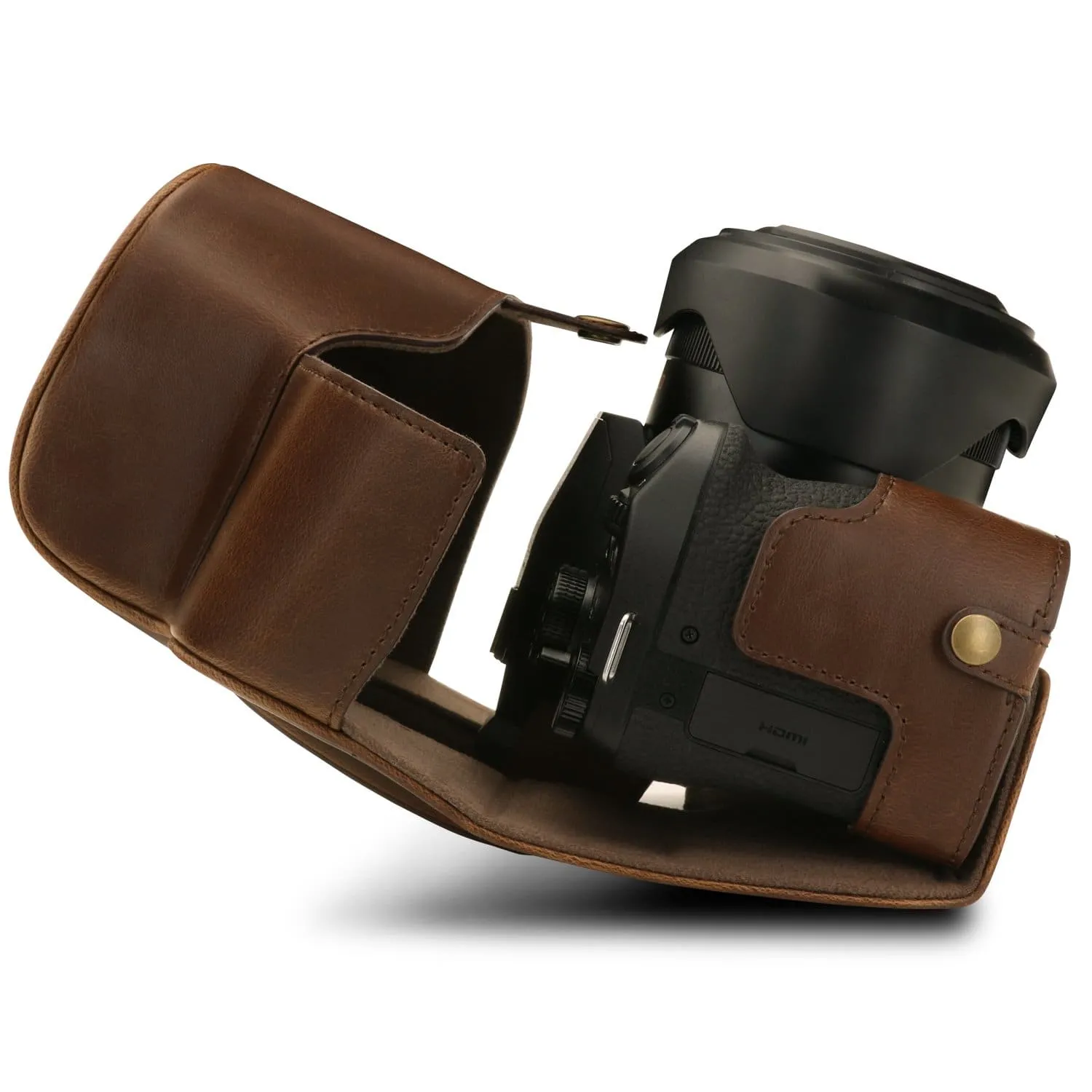 MegaGear Leica V-Lux 5, Panasonic Lumix DC-FZ1000 II Ever Ready Leather Camera Case