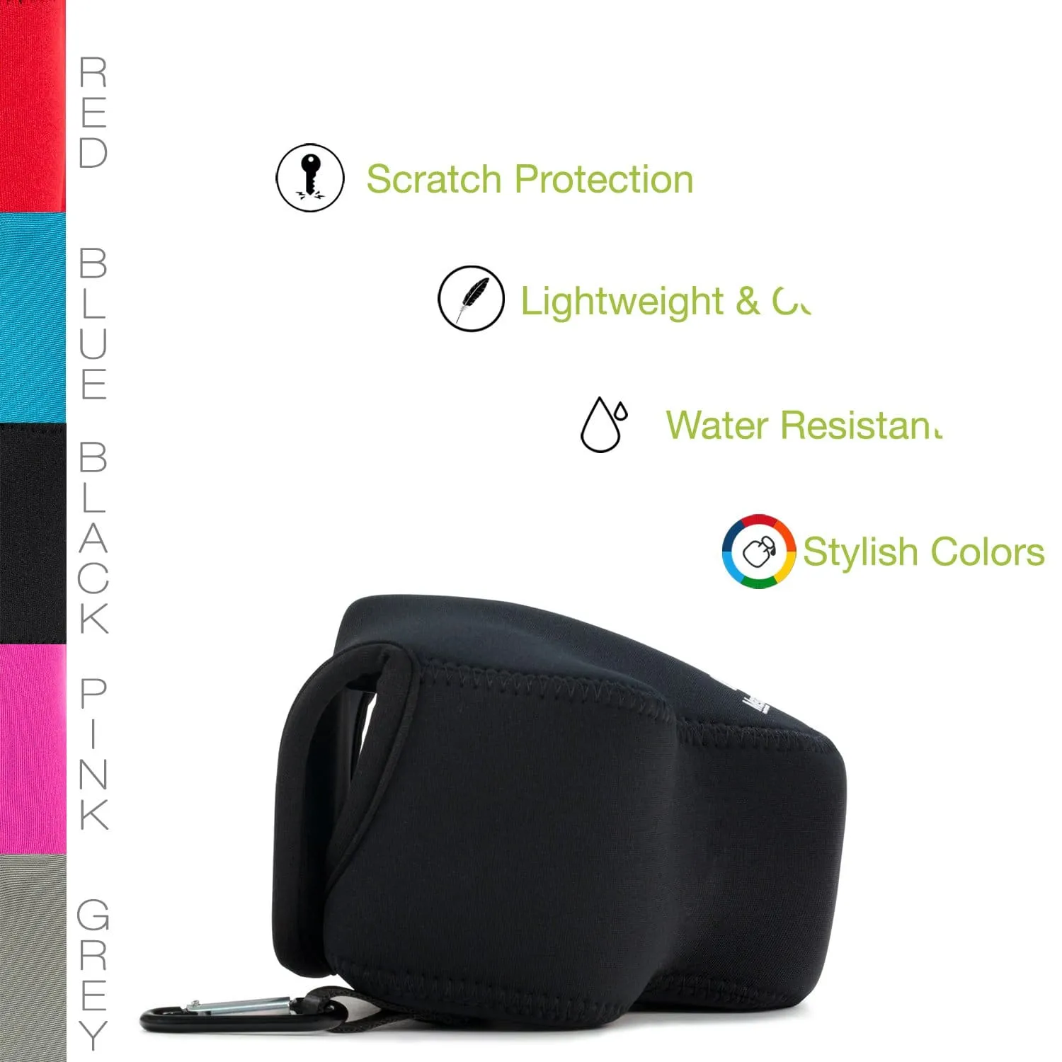 MegaGear Nikon Coolpix L840 Ultra Light Neoprene Camera Case, with Carabiner