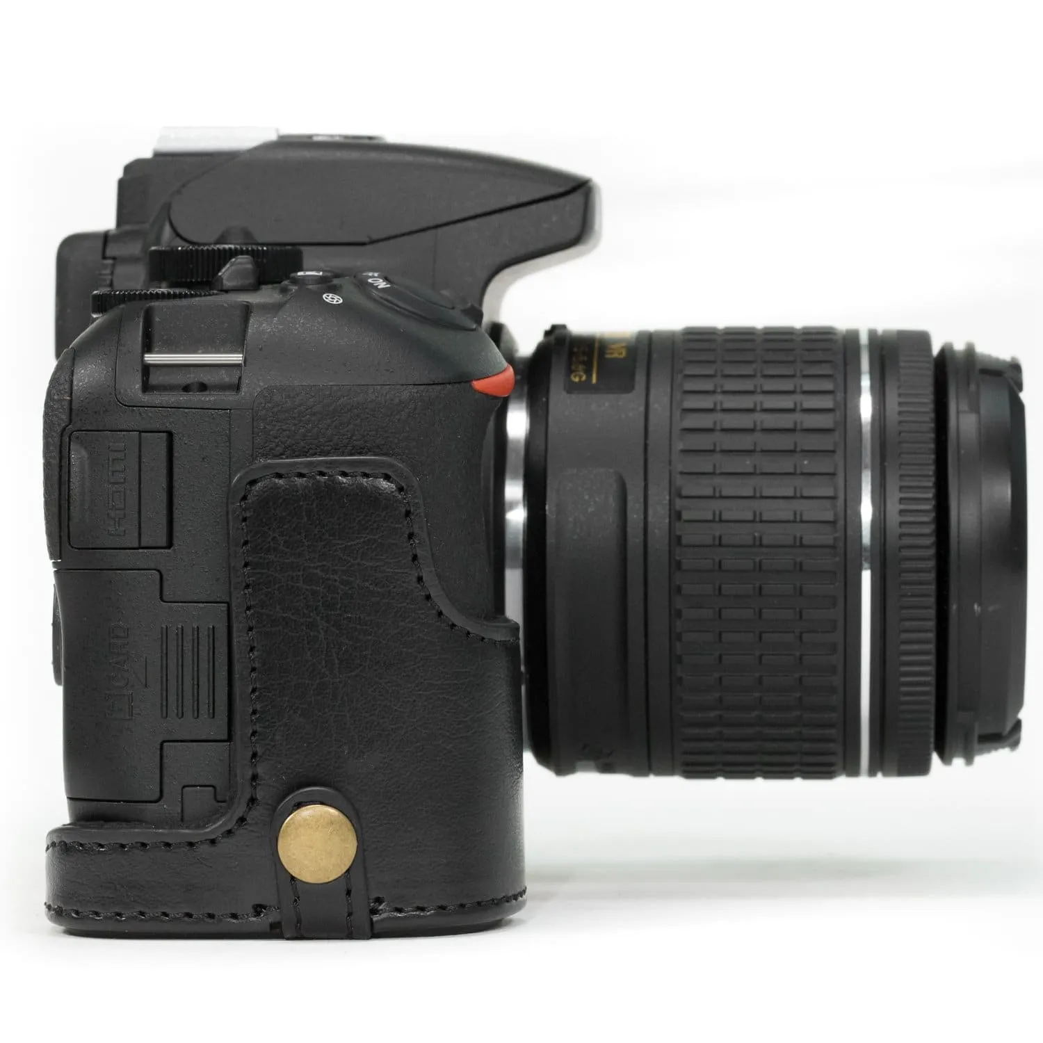 MegaGear Nikon D5600, D5500 Ever Ready Leather Camera Half Case and Strap