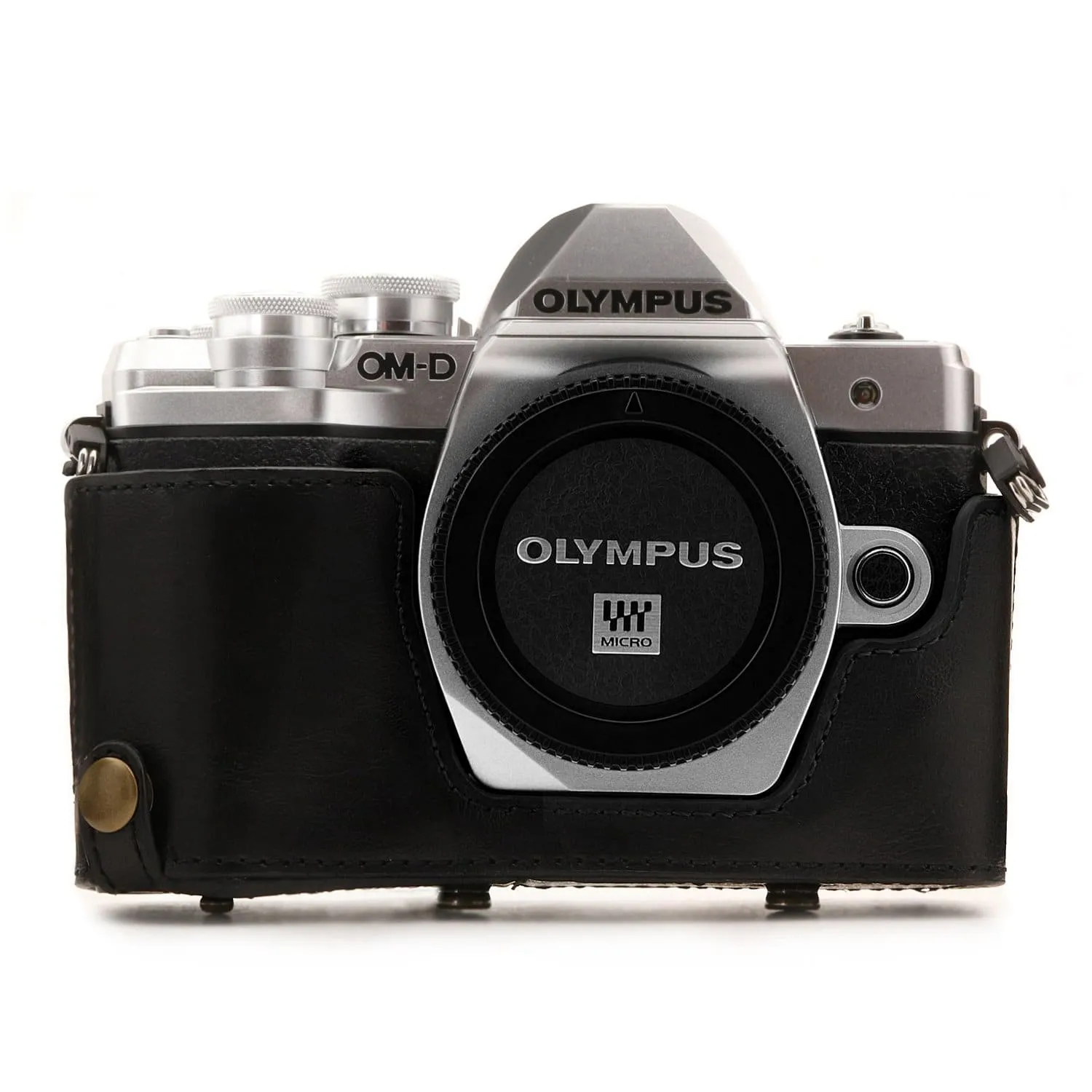 MegaGear Olympus OM-D E-M10 Mark IIIs, OM-D E-M10 Mark III (14-42mm) Ever Ready Leather Camera Case and Strap