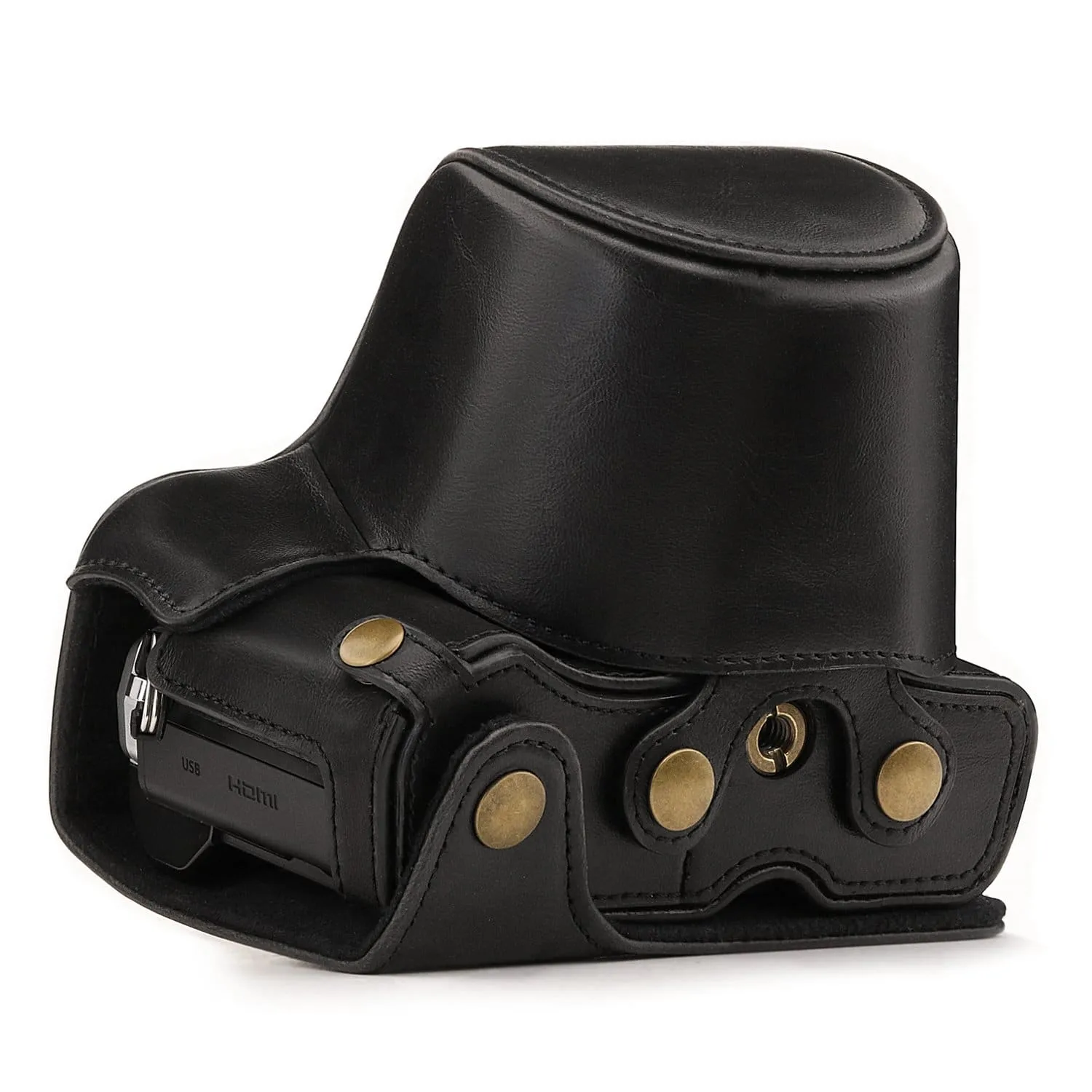 MegaGear Olympus OM-D E-M10 Mark IIIs, OM-D E-M10 Mark III (14-42mm) Ever Ready Leather Camera Case and Strap