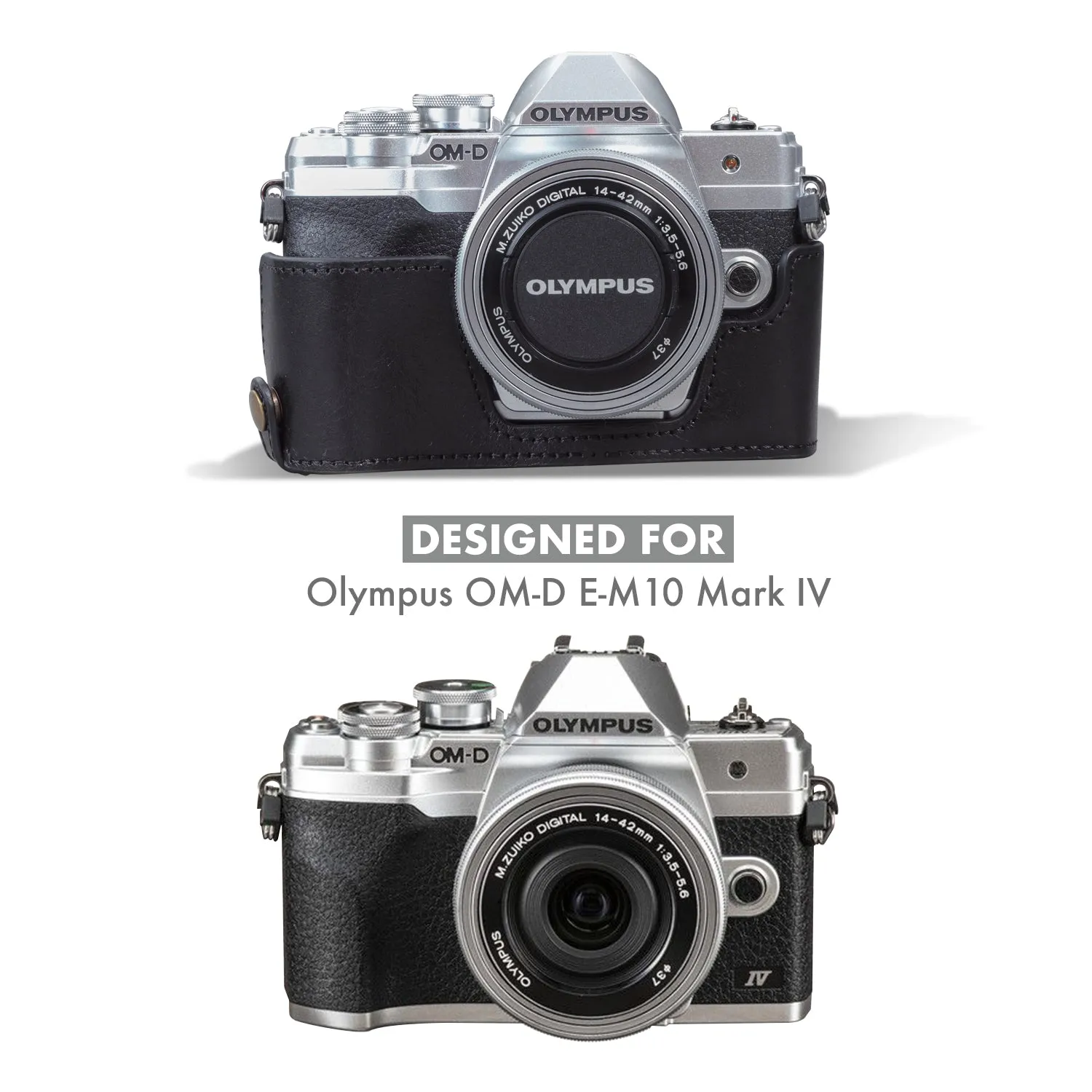 MegaGear Olympus OM-D E-M10 Mark IV Ever Ready Genuine Leather Camera Half Case