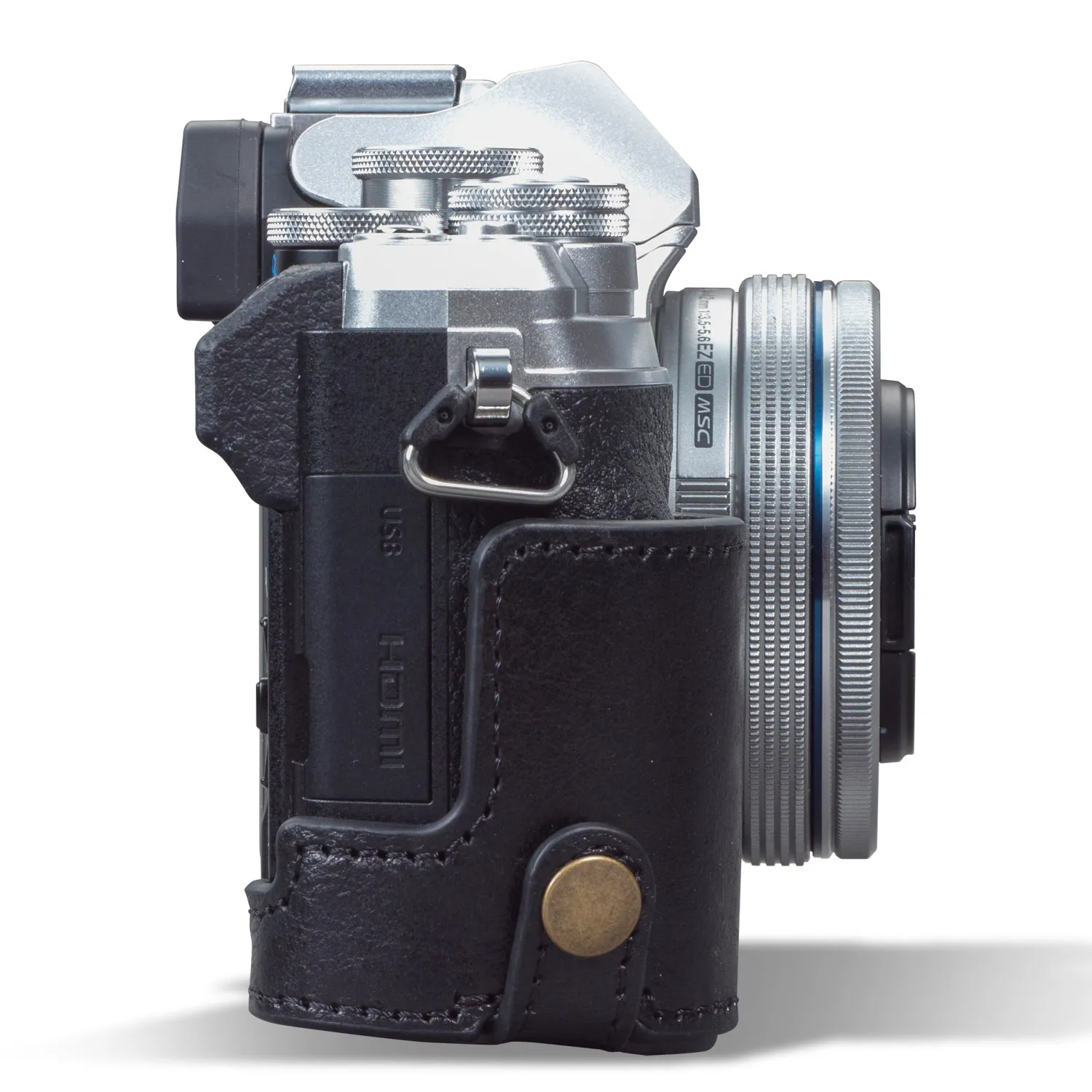 MegaGear Olympus OM-D E-M10 Mark IV Ever Ready Genuine Leather Camera Half Case