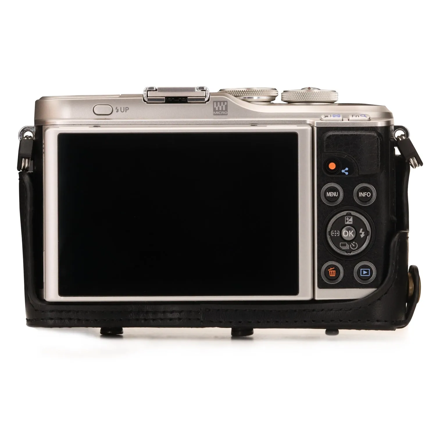 MegaGear Olympus PEN E-PL10, PEN E-PL9 (14-42mm) Ever Ready Leather Camera Case and Strap